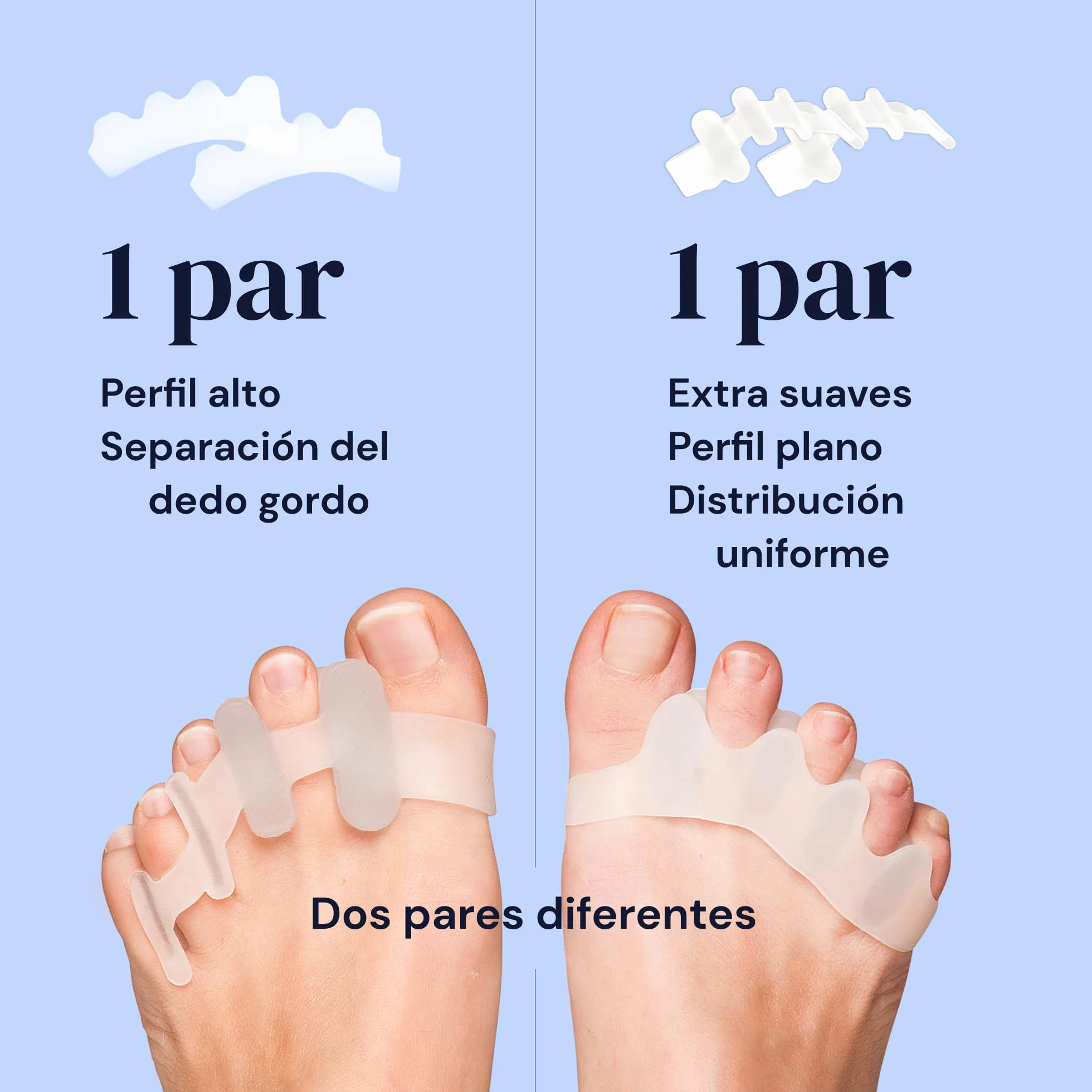YOGAMEDIC Separadores de Dedos de los Pies Superpuestos, 4 Uds – Silicona 0% BPA