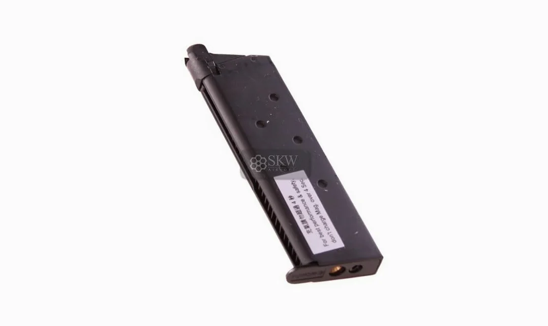Genérico Cargador de Pistola de Airsoft de Gas blowback Modelo 1911 de la Marca KJ Works. Referencia: KJC007. Compatible con We, Marui y Rossi