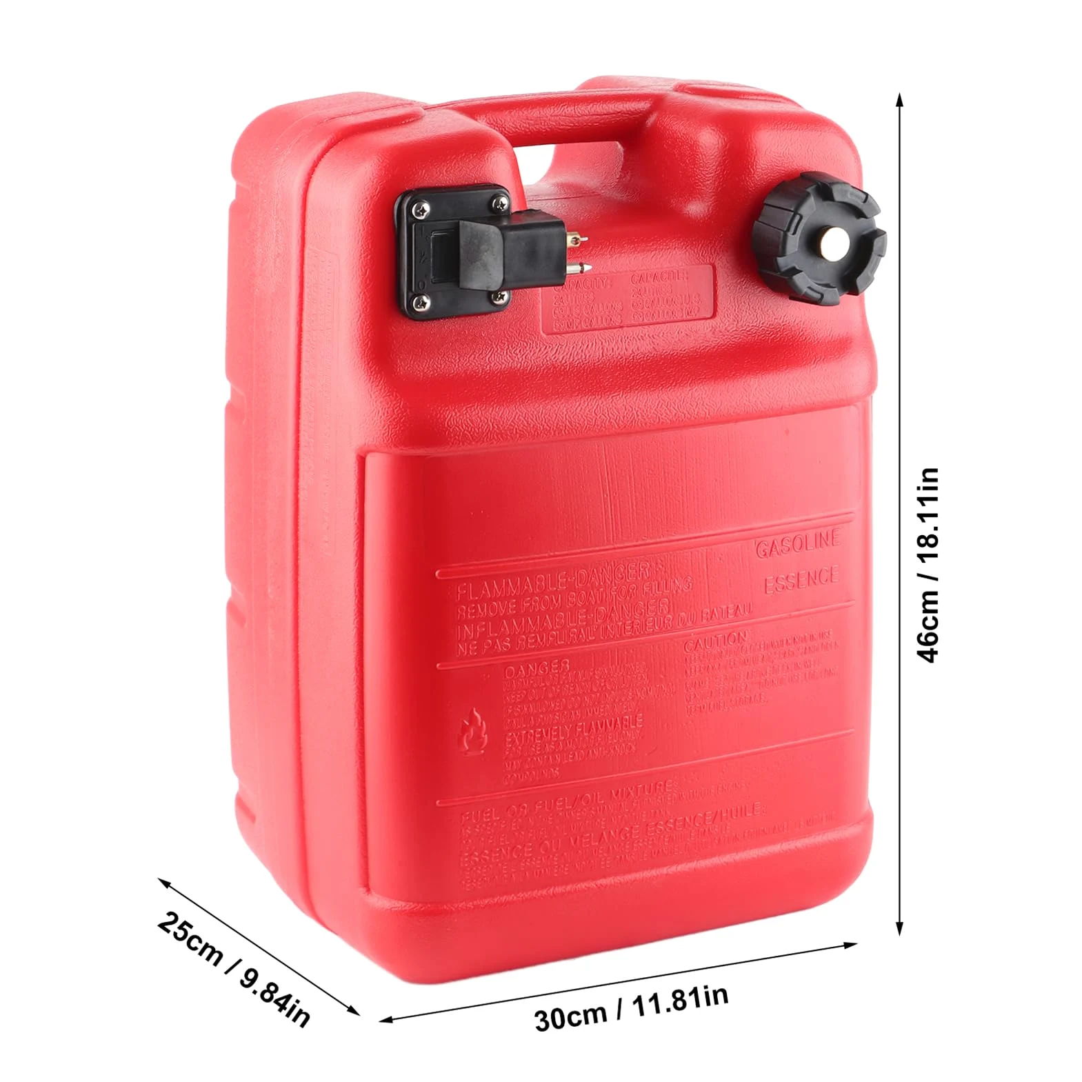 Depósito de para Barcos 24L Portátil con Diseño de Escape Repuesto para Tanque de Marino para Motores Fueraborda Compatible con Varios Modelos