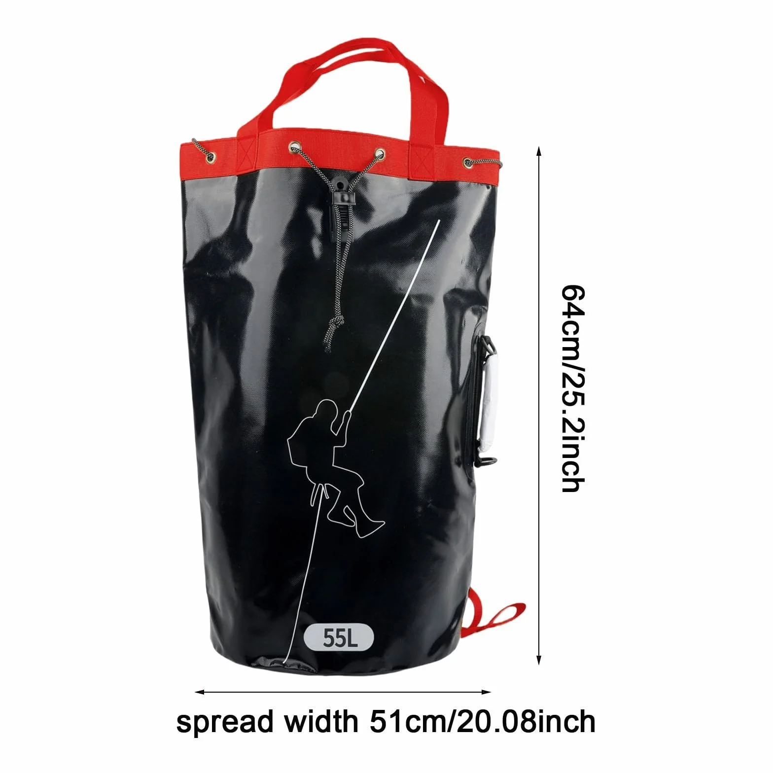 Bolsa de Engranaje de Cuerda de trepadora Mochila de Engranaje de Escalada 3 bucles de Cuerda empotrados de Fondo Reforzado PVC para montañismo