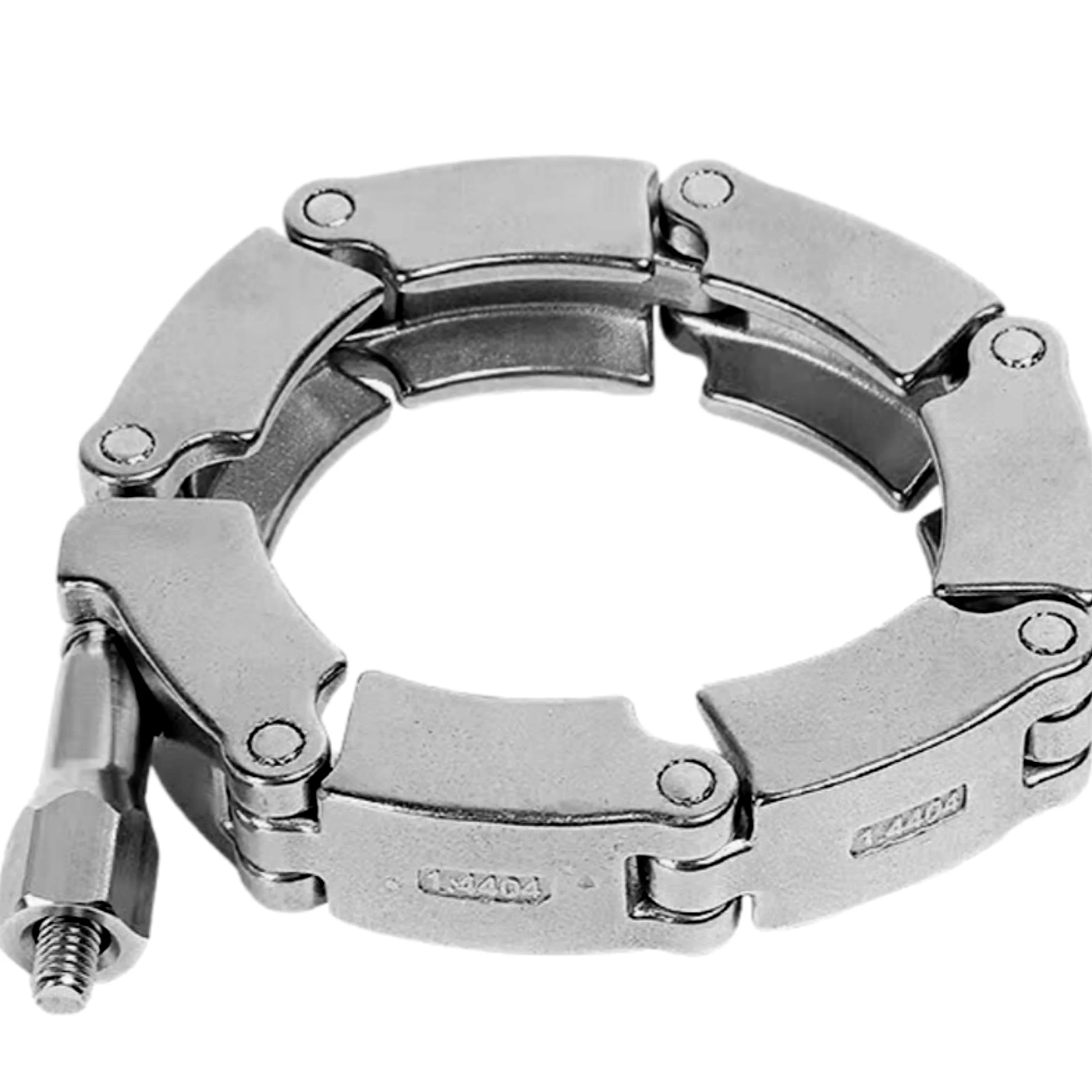 Clip de bisagra de vacío de acero inoxidable 304, for bridas NW50 KF50, Clip de cadena pesada con tuerca de sujeción y anillo de centrado, 1 ud.