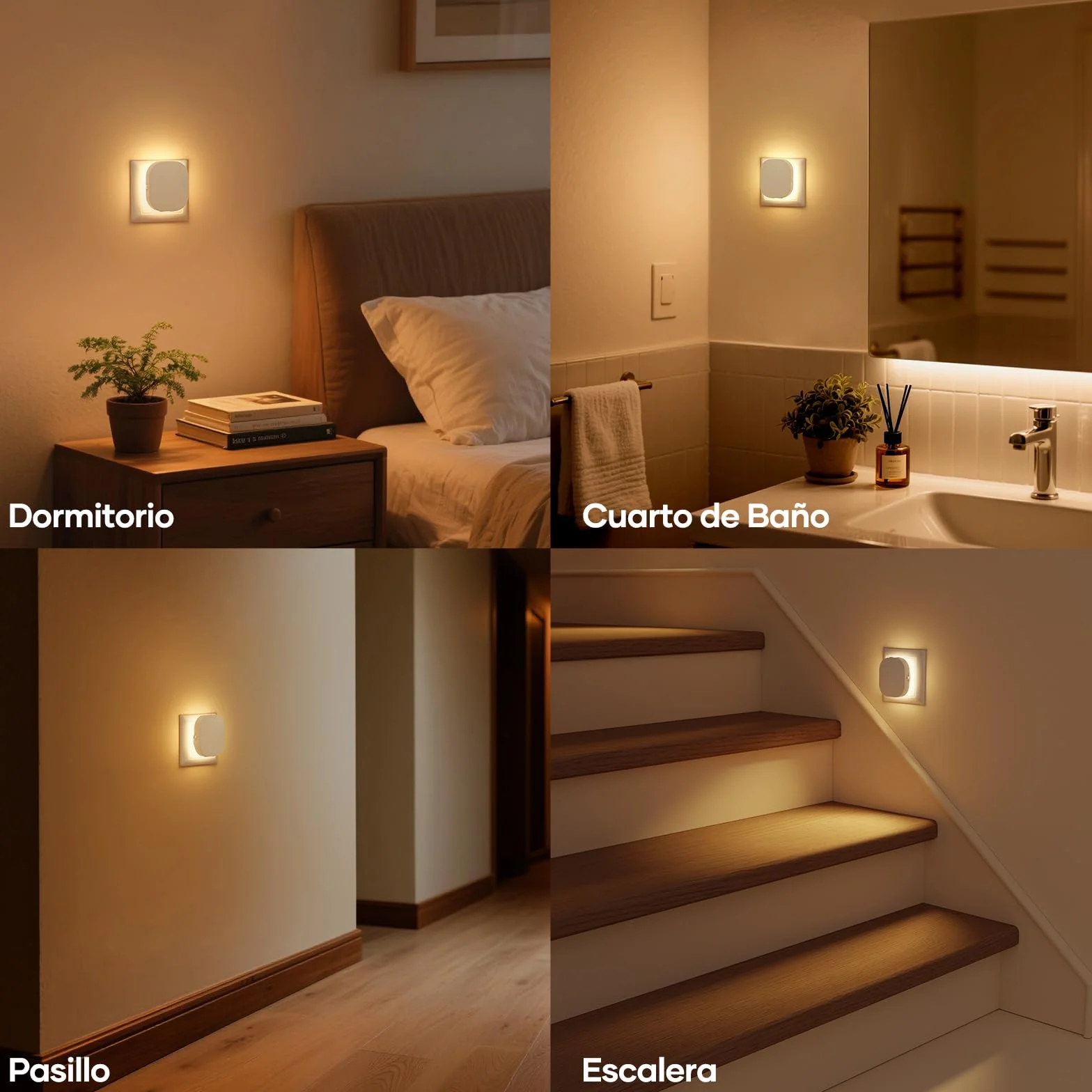 Suright 2 Piezas Luz Nocturna Infantil con Sensor Movimiento y Crepúsculo, Brillo Ajustable 0.5-60LM, Enchufe