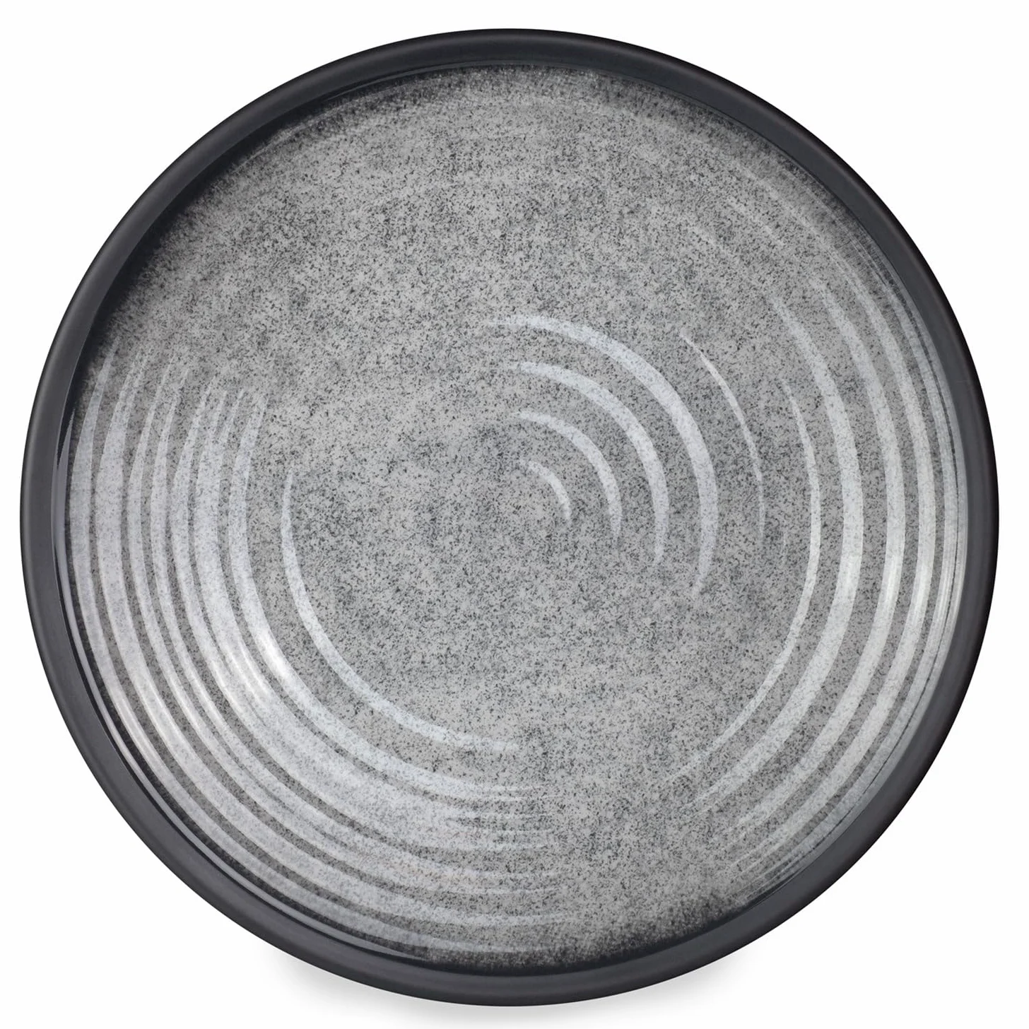 Vajilla de melamina para camping, 4 personas, color gris piedra + 4 vasos de champán Milano