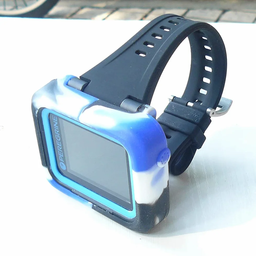 Funda protectora de silicona para ordenador de buceo Shearwater Peregrine/Peregrine TX (camuflaje azul)