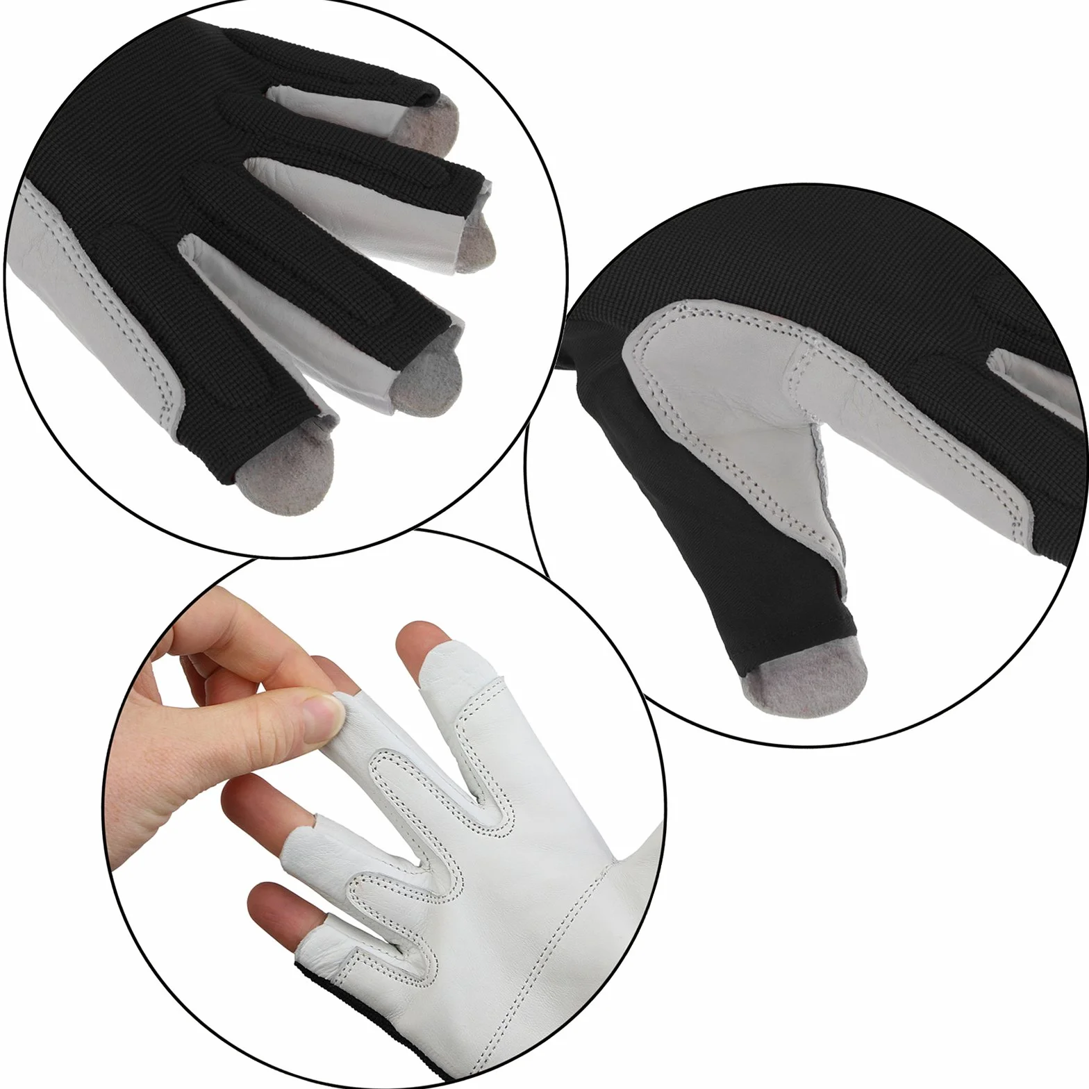 ALPIDEX Guantes de Escalada Unisex de Cuero auténtico