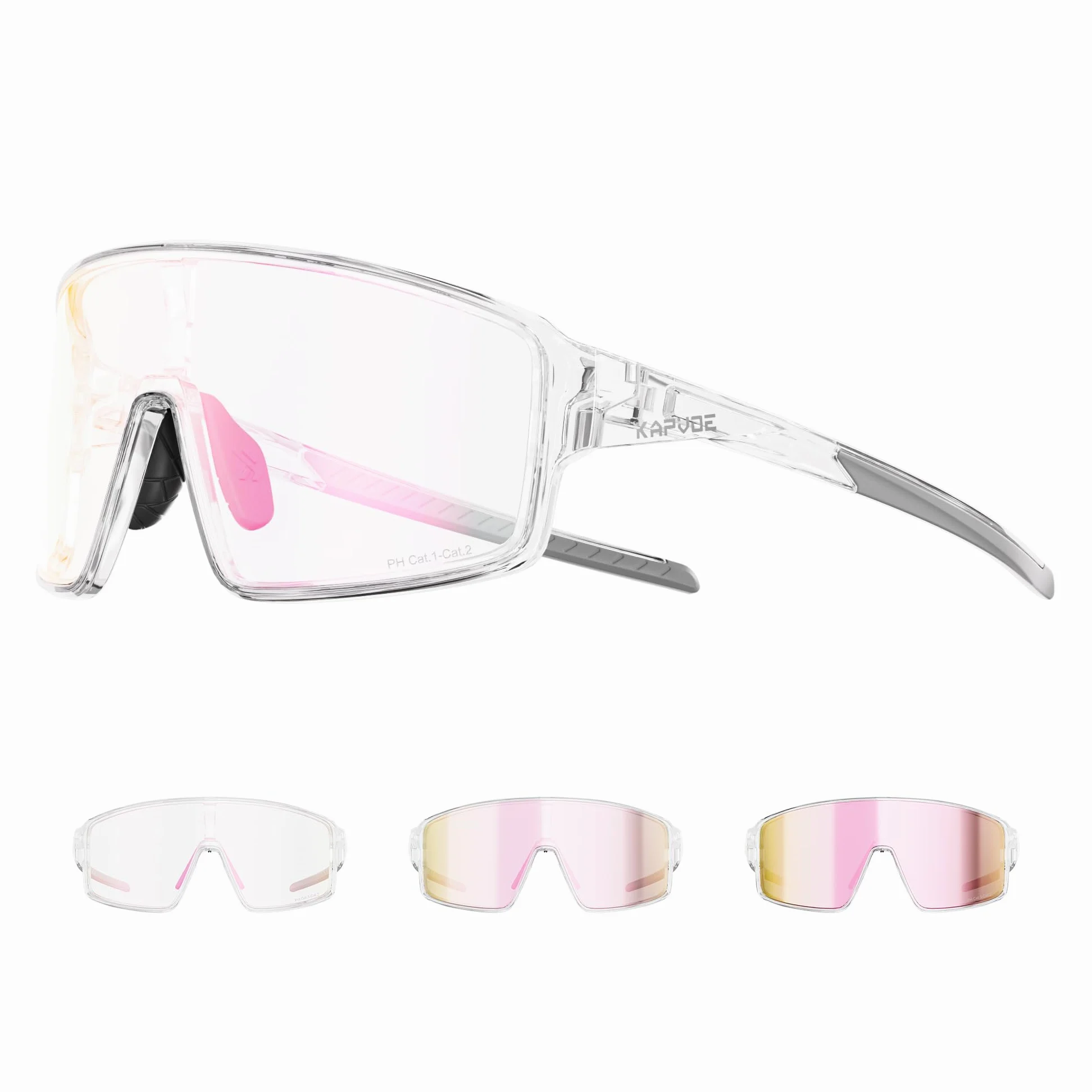 KAPVOE K473 Gafas de Ciclismo Fotocromáticas y de Color para Hombre y Mujer, Gafas de Sol Deportivas UV400 MTB Running Béisbol