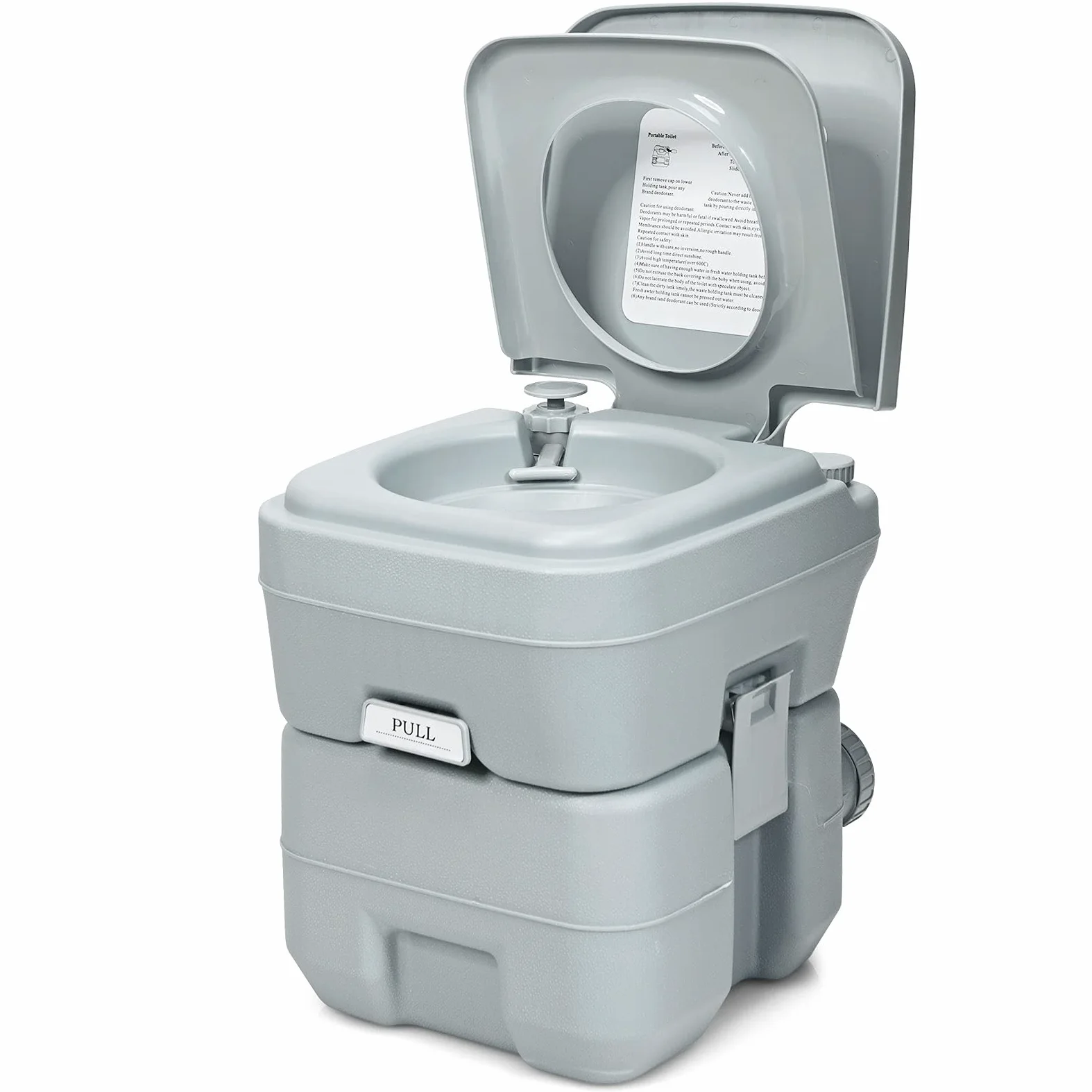 COSTWAY 20 L Inodoro Portátil con Tapa para Camping Viaje Móvil WC/Baño Portátil Camping Exterior con Extraíble Tanque de Aguas Residuales y Tanque de Agua Dulce 12 L
