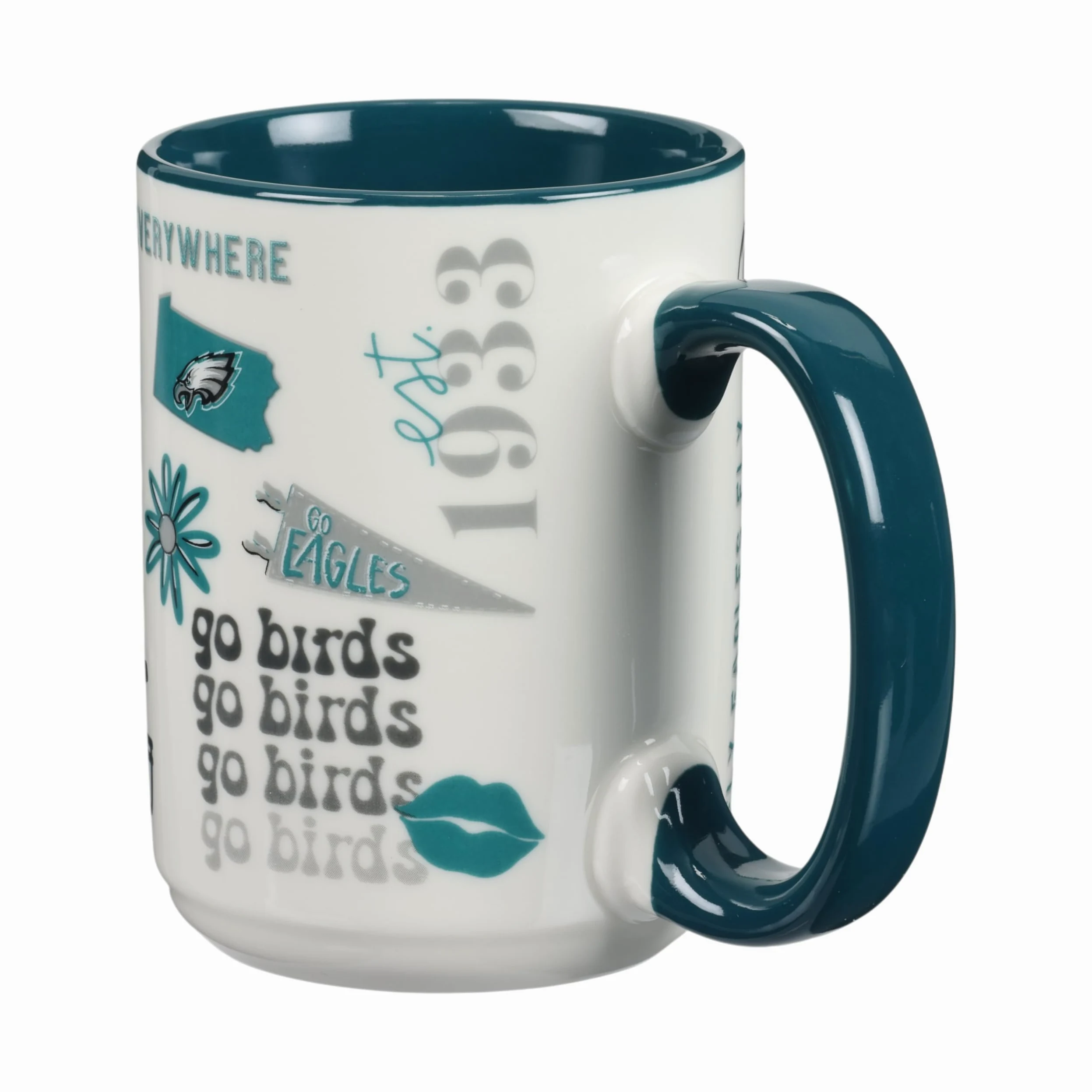 The Memory Company Taza de cerámica con licencia oficial de la NFL de 15 onzas, taza de café perfecta para los fanáticos del fútbol americano