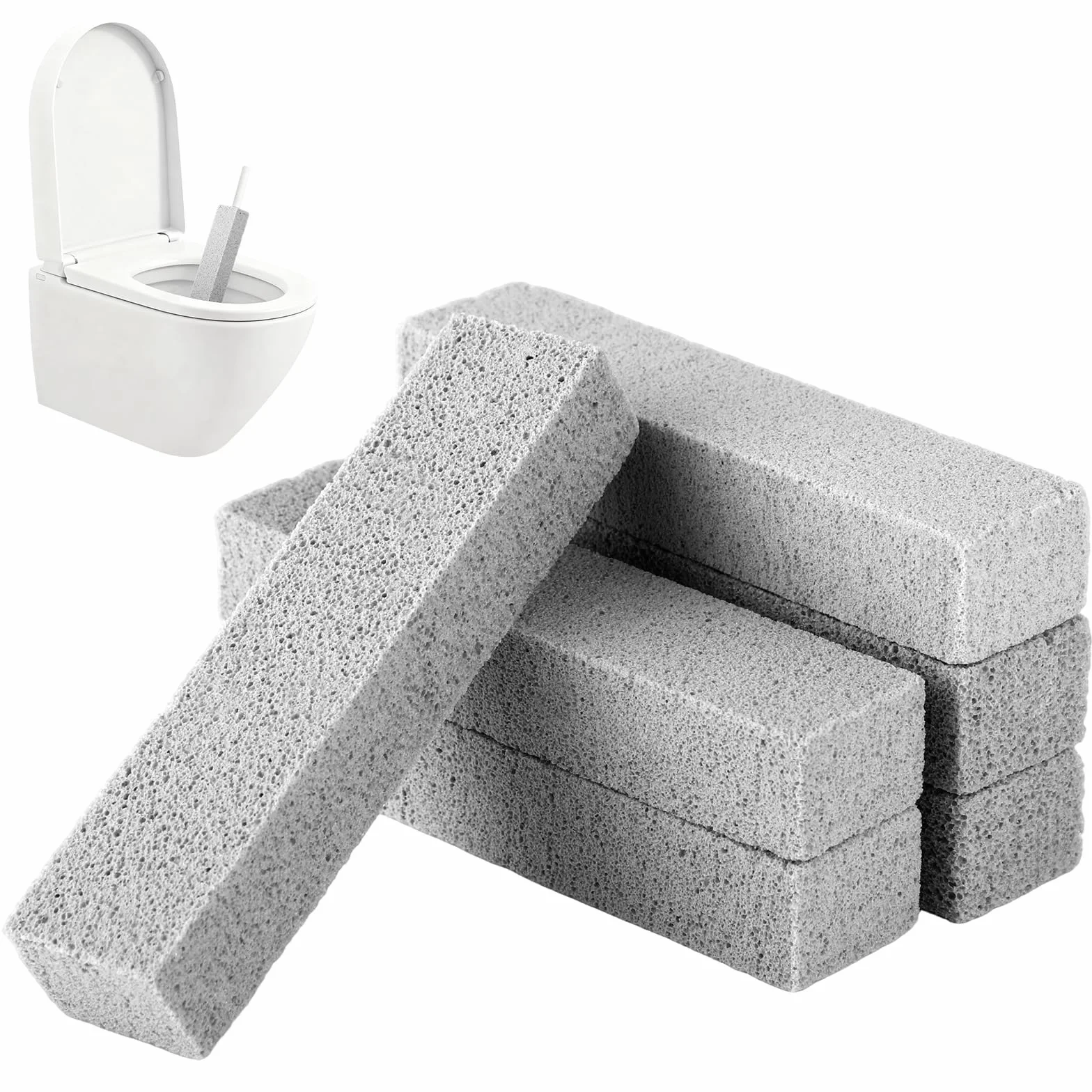 Pack de 6 Piedra Pómez Extra Fuerte para Pies, Limpieza Baño, WC, Azulejos y Parrilla