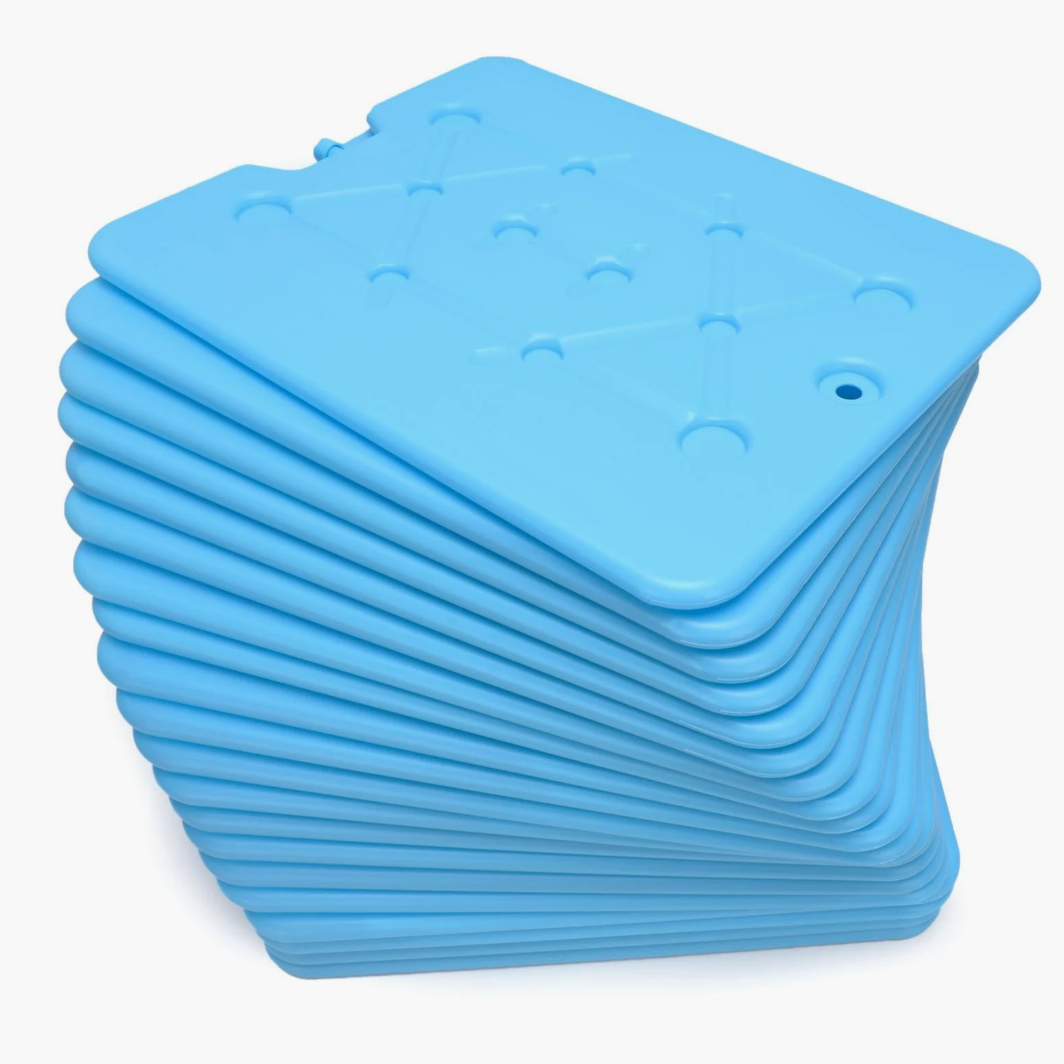 Paquetes de hielo grandes para enfriadores – 13 x 10 x 0.5 pulgadas – Hielo seco de larga duración y reutilizable, congelación rápida de 25 minutos, juego de 20
