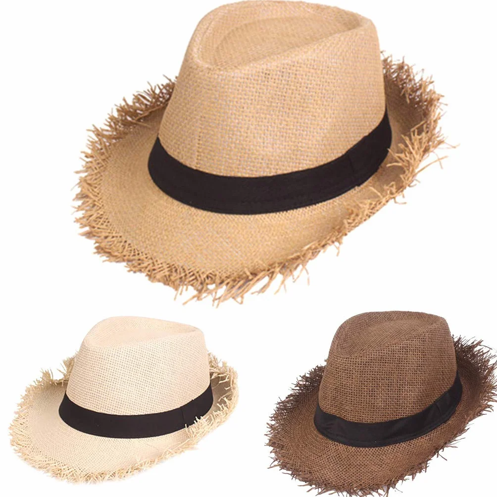 Sombrero de paja hawaiano trenzado para jardinero verano hombre mujer playa jardín fiestas