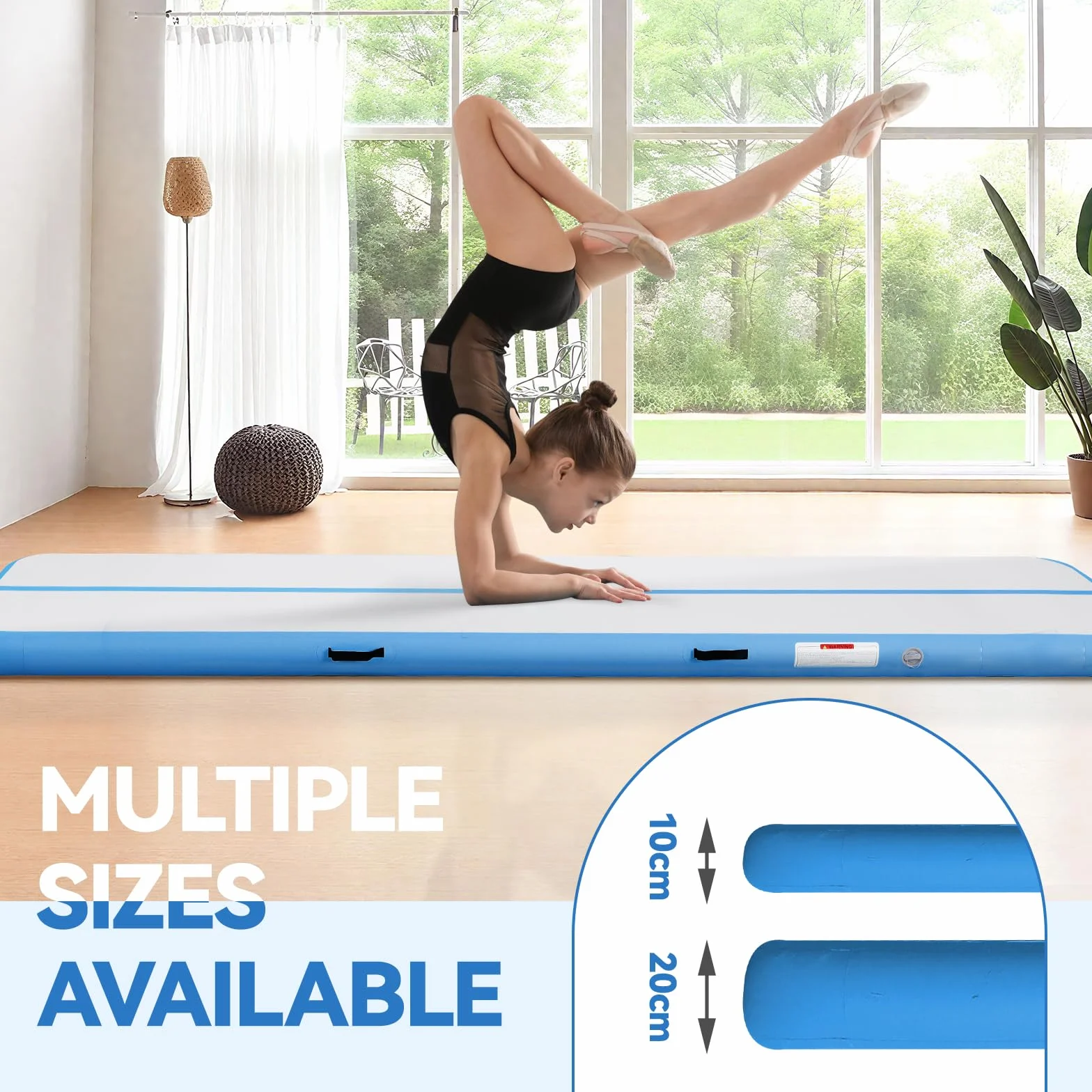 Colchoneta Gimnasia Artística 20cm Gruesa 3m Tumbling Inflable con Bomba Eléctrica