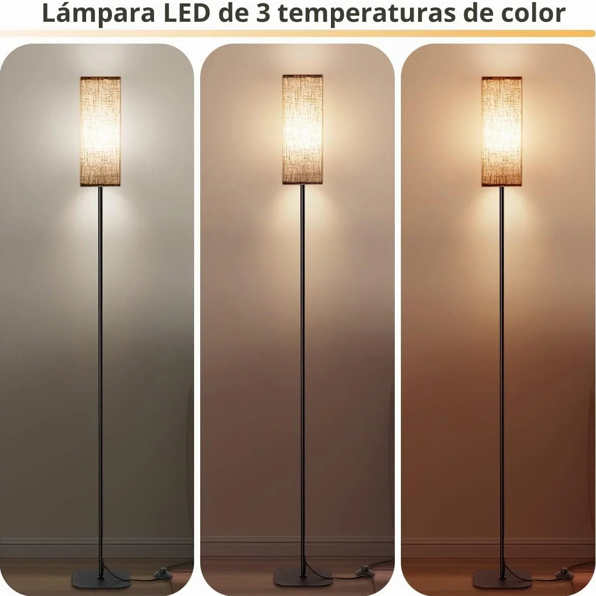 IPARTS EXPERT Lámpara de pie LED estilo moderno-retro, 67 po hauteur, pour salon