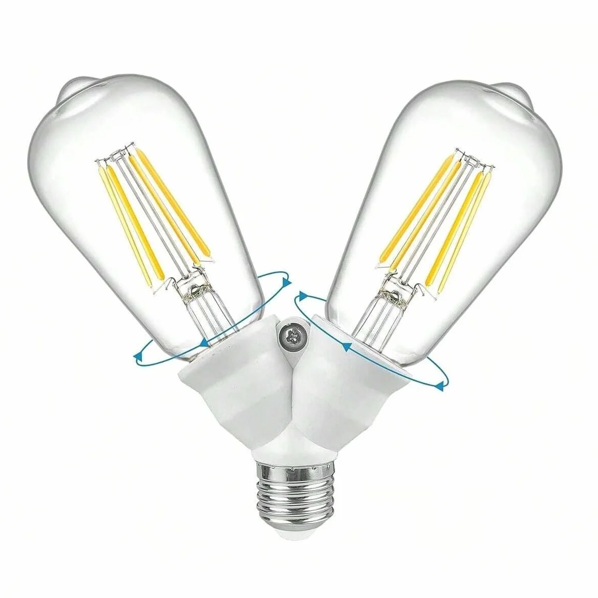 TECHZOCO Casquillo divisor E27 Adaptador 2 vías Lámparas doble LED Carga máxima 15W IP20 2 en 1