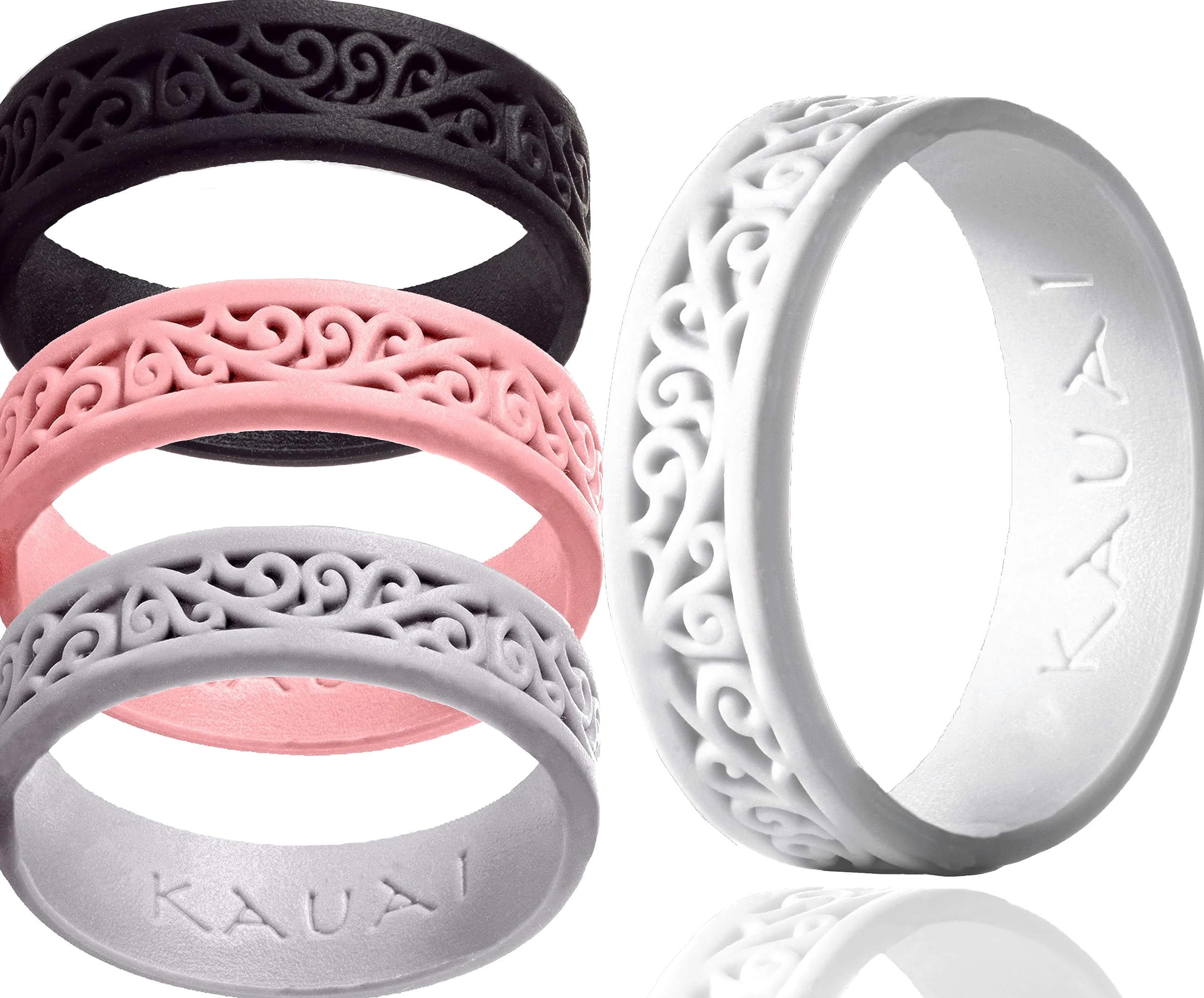 KAUAI - Anillos de boda de silicona – Marca líder, de la última marca de artistas innovaciones de diseño para comodidad: anillo profesional de la colección Elegance para mujer 8