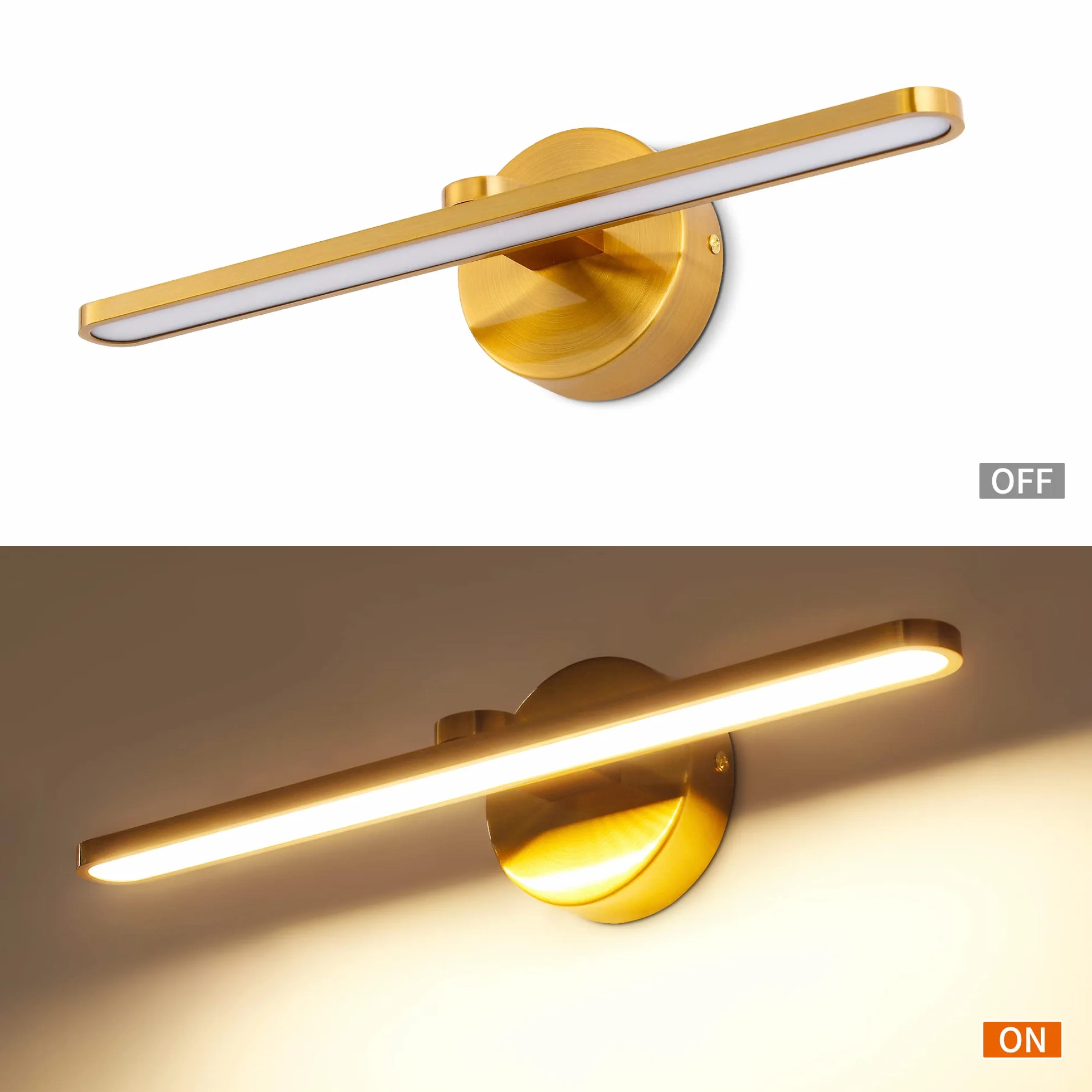 MantoLite Aplique LED latón pulido 40CM 12W IP44 3000K