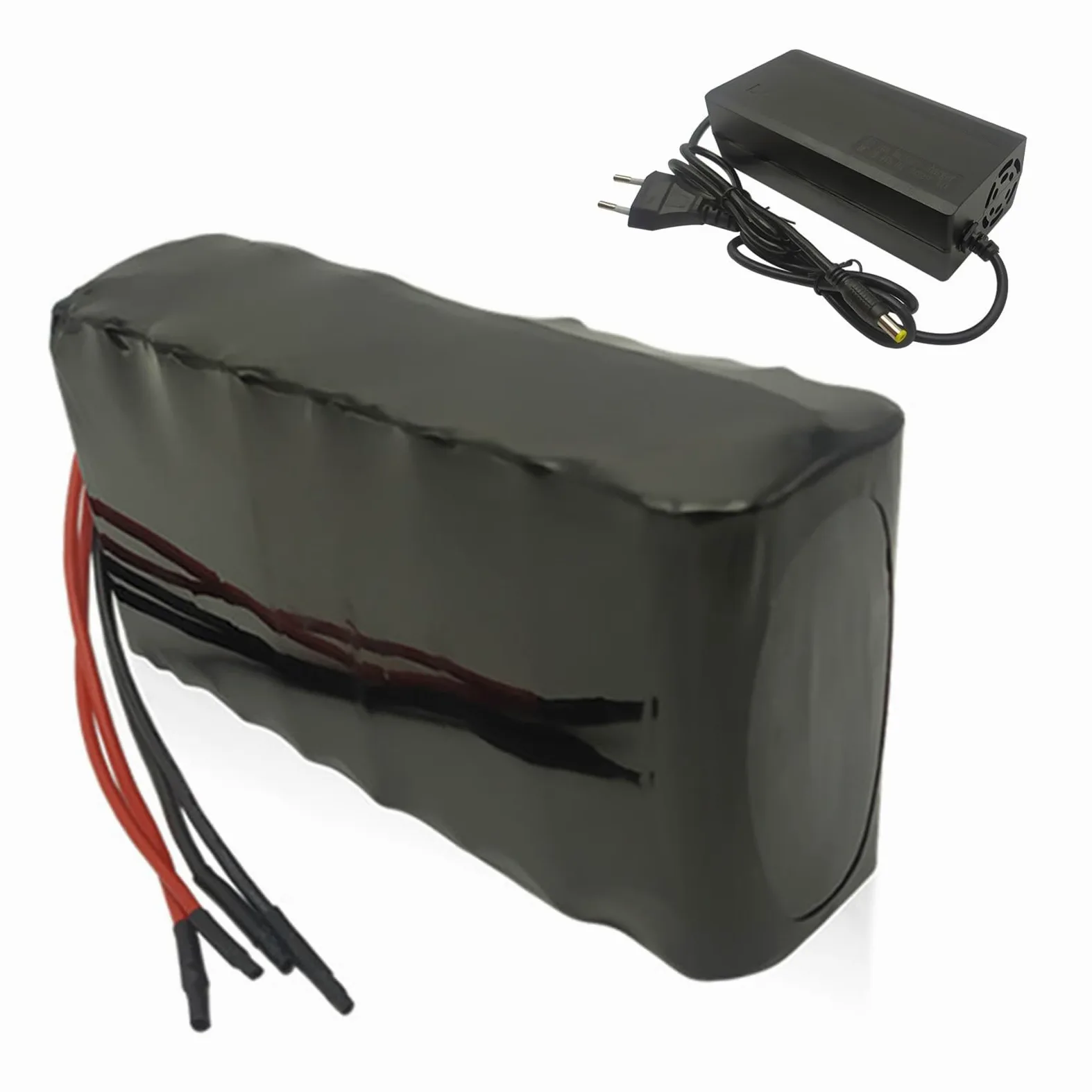 Batería de bicicleta eléctrica de 25,9 V, batería de litio de 5Ah/6.4Ah con cargador de 5A, batería portátil de iones de litio de repuesto for patinete eléctrico(25.9V/5Ah,T+DC)