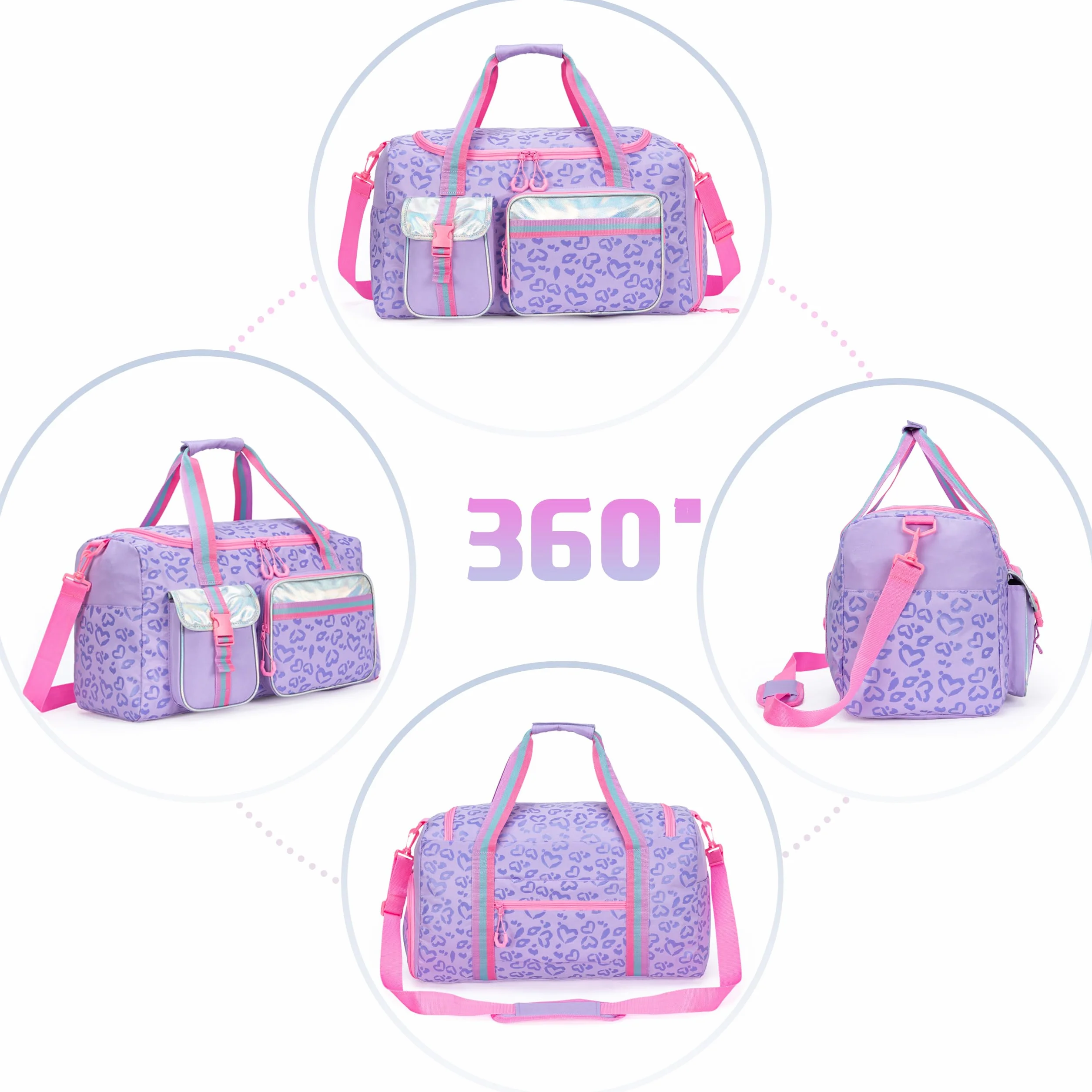 HTgroce Bolsa de Deporte Niña Bolsa de Viaje Bolsas Gimnasio con Compartimento