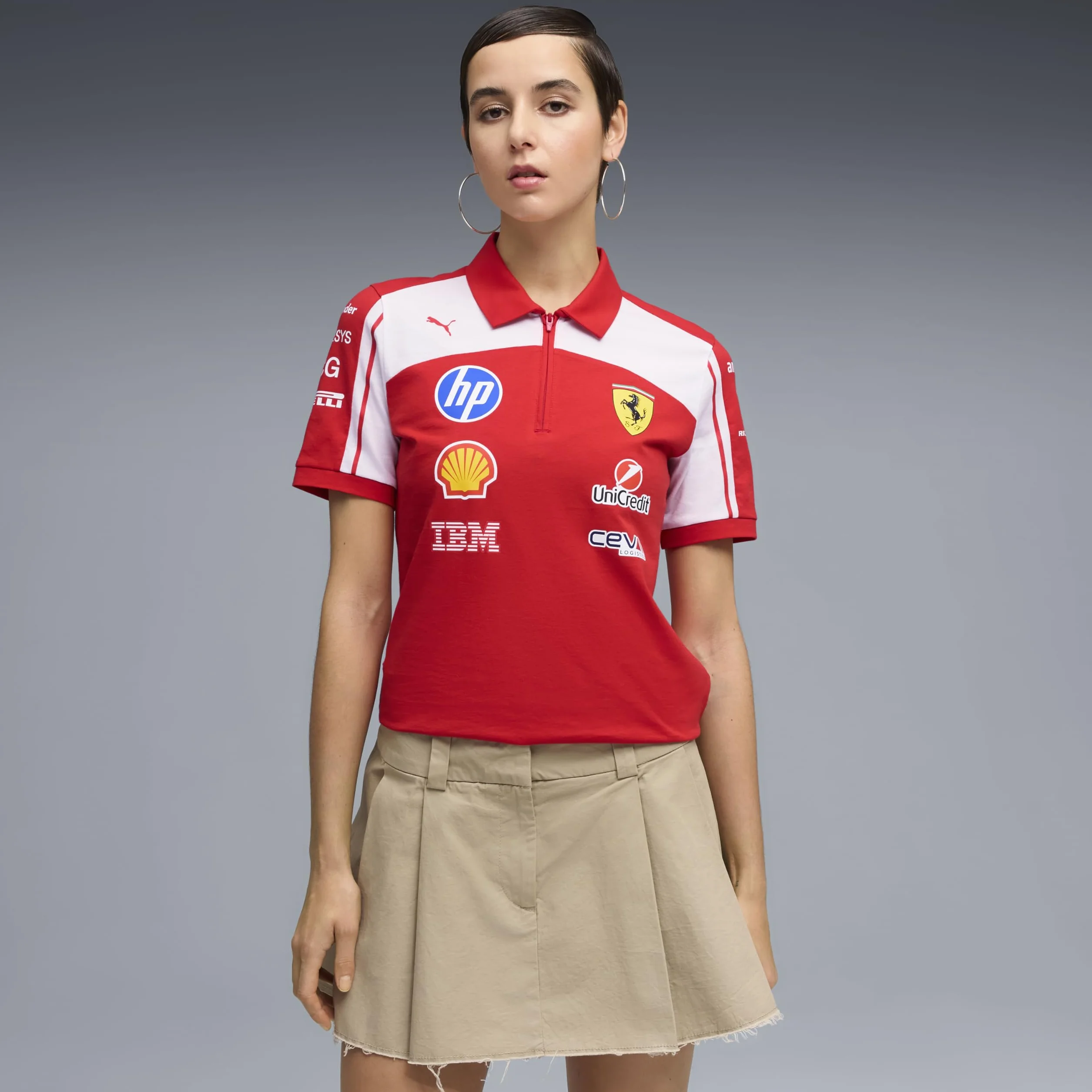 PUMA Scuderia Ferrari F1 2026 Polo del Equipo para Mujer - Rojo