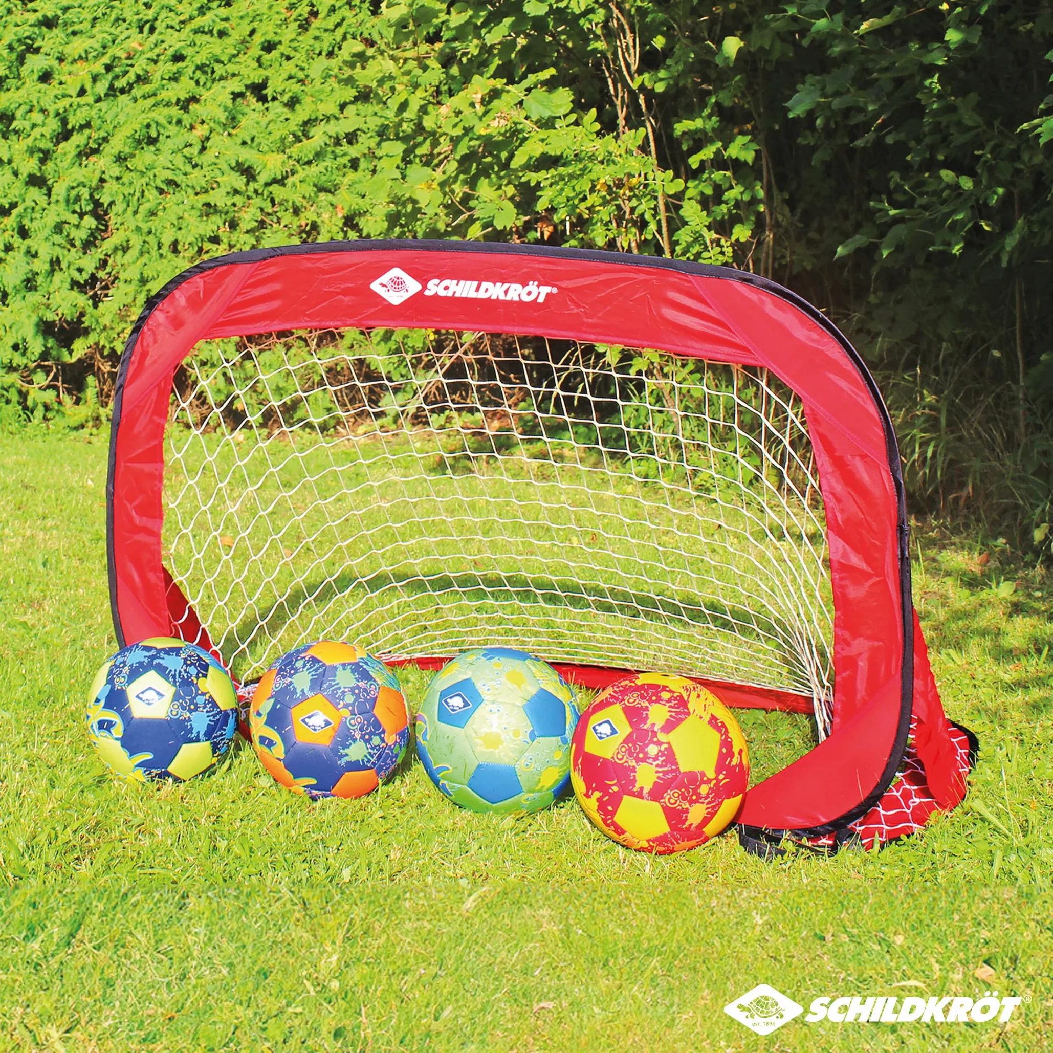 Schildkröt Juego de Porterías Pop-Up , 120 x 80 x 80 cm, Autodesplegable, Transportable, Ahorro de Espacio, Ideal para Fútbol, ​​Hockey, en una Práctica Bolsa, 970988