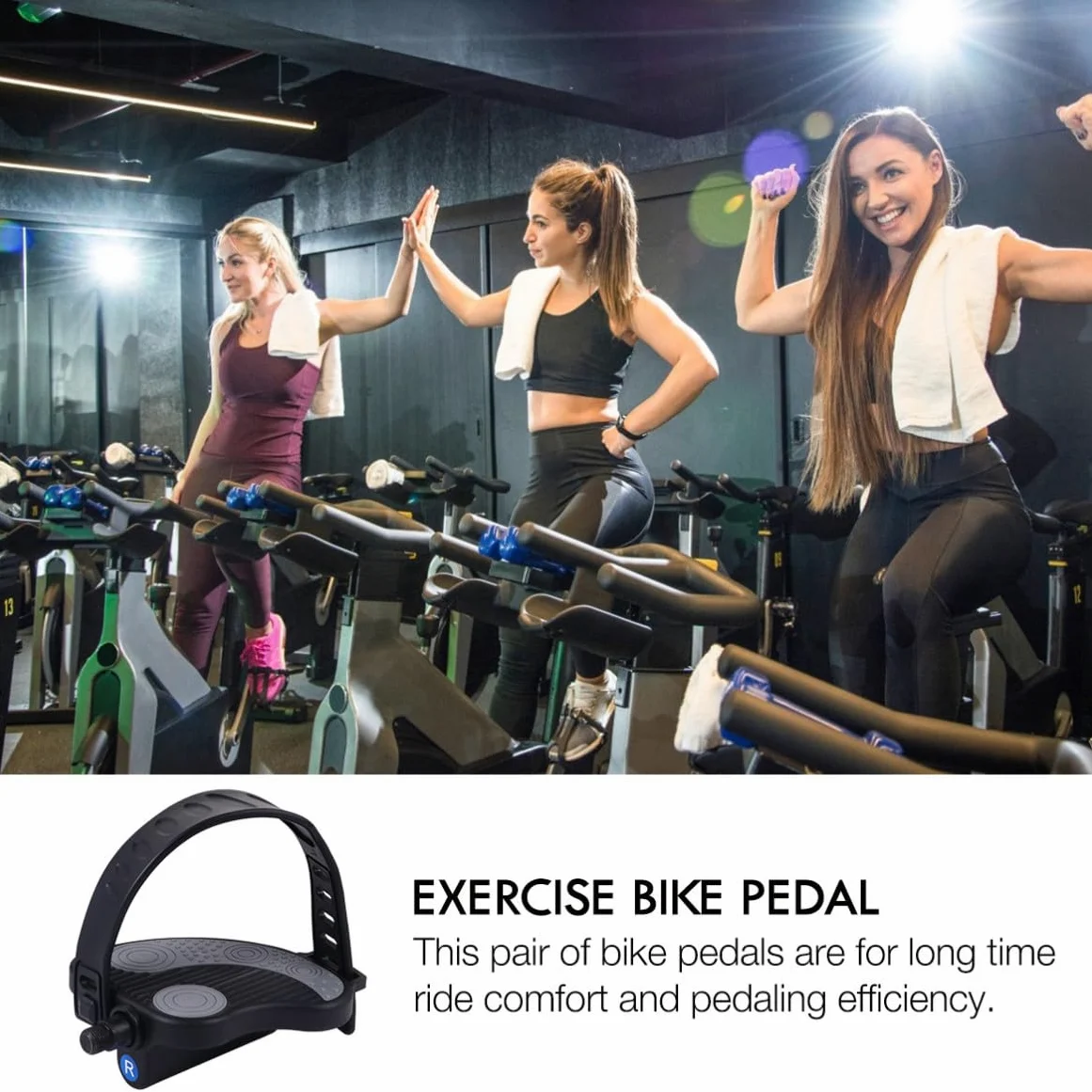 MAGICLULU Pedales para Bicicleta Estática de Plástico con Correas y Anillo de Sellado para Mayor Comodidad en Paseos Largos, Diseño con Hebilla Ajustable y Rosca 9/16 Varios Estilos