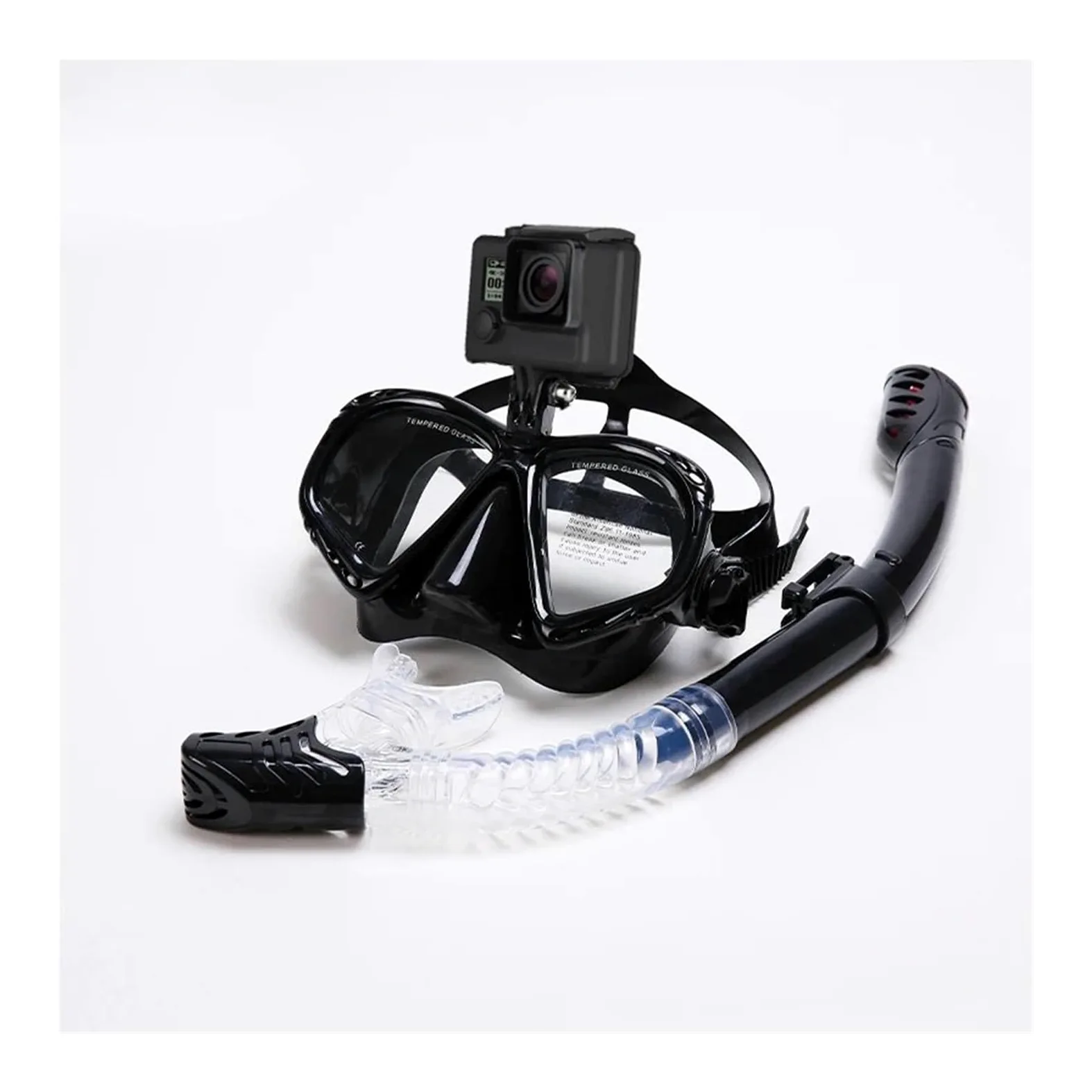 Kit de de Buceo Máscara de Snorkel, Conjunto de Snorkel, máscara de Buceo, Gafas de natación, Snorkel para cámara de Deportes submarinos GoPro Buceo(Plum)