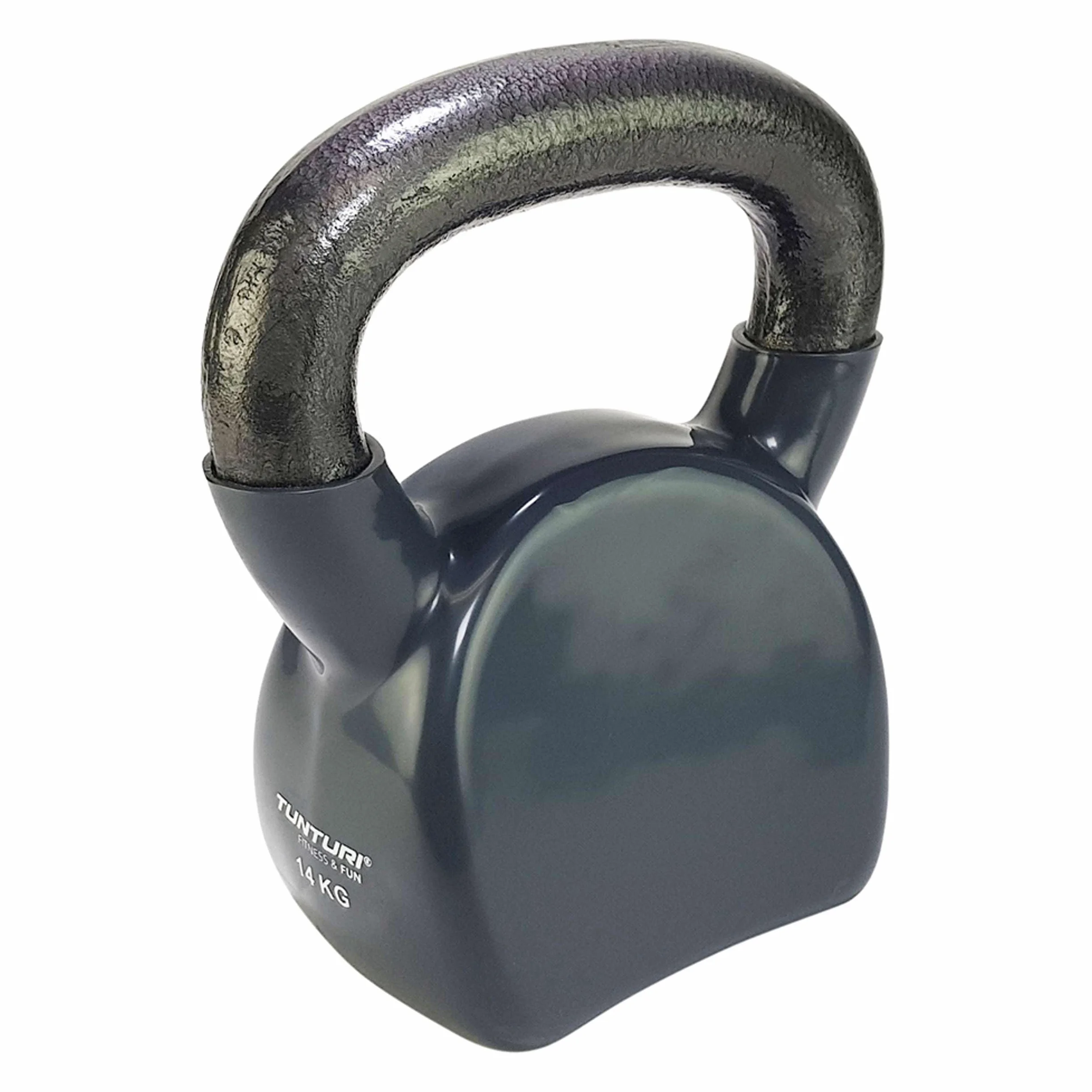 Tunturi Kettlebells Pesa Rusa Vinilo 14kg, Gris, Unisex Adulto, Grey, 1