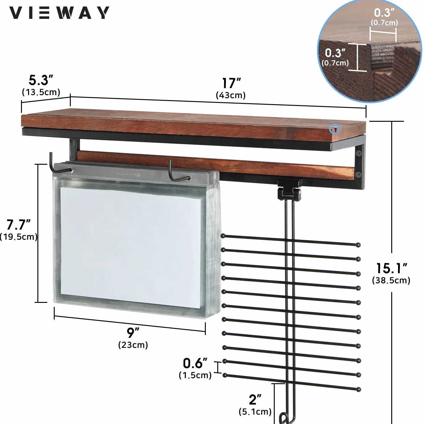 Colgador de pared para medallas de maratón con soporte de baberos, estante de trofeos y ganchos, 50 bolsas abatibles - MK817A