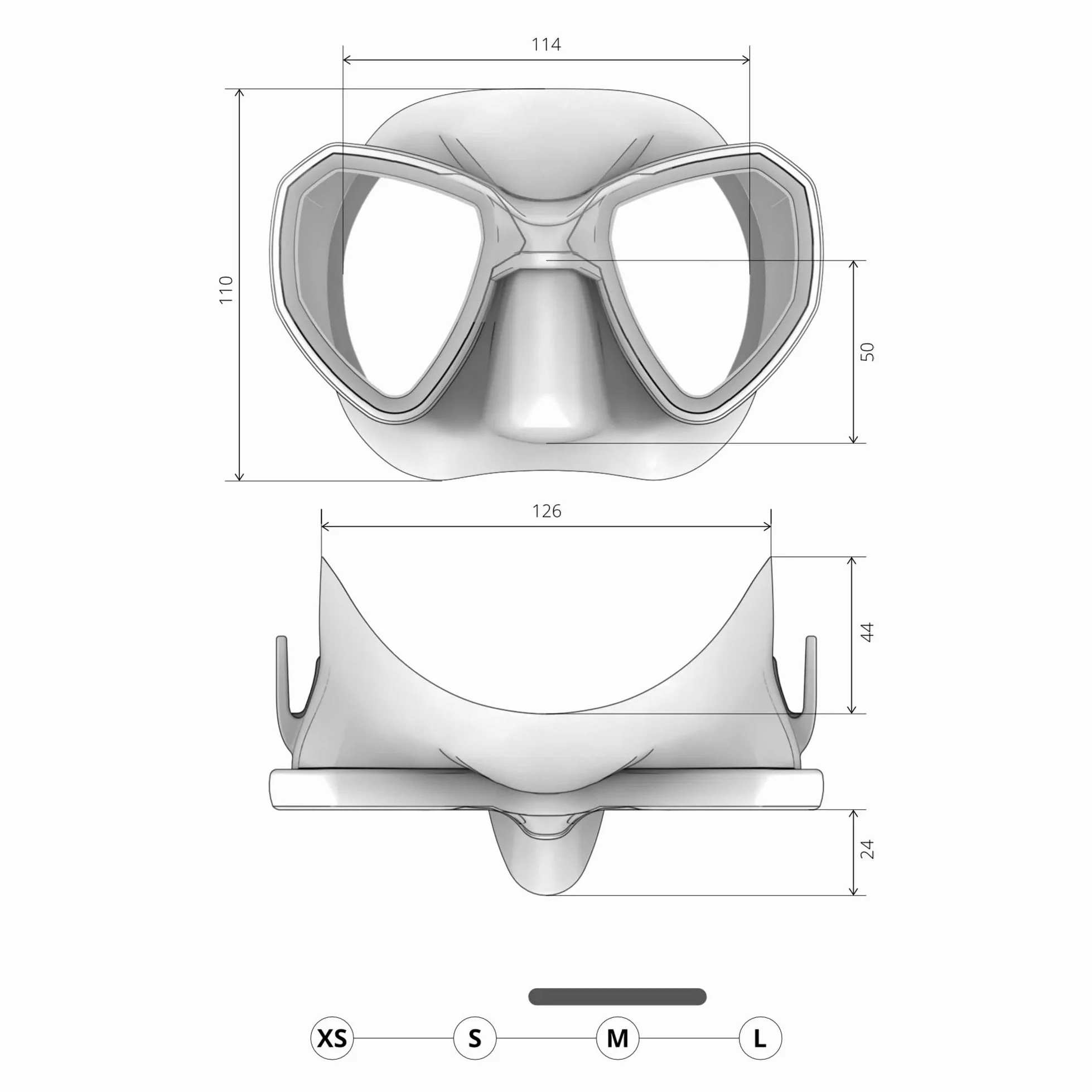 SALVIMAR Morpheus - Máscara de buceo antivaho | Máscara de buceo y pesca submarina de vidrio templado con lentes bioculares antivaho integradas, falda de silicona hipoalergénica y hebillas ajustables