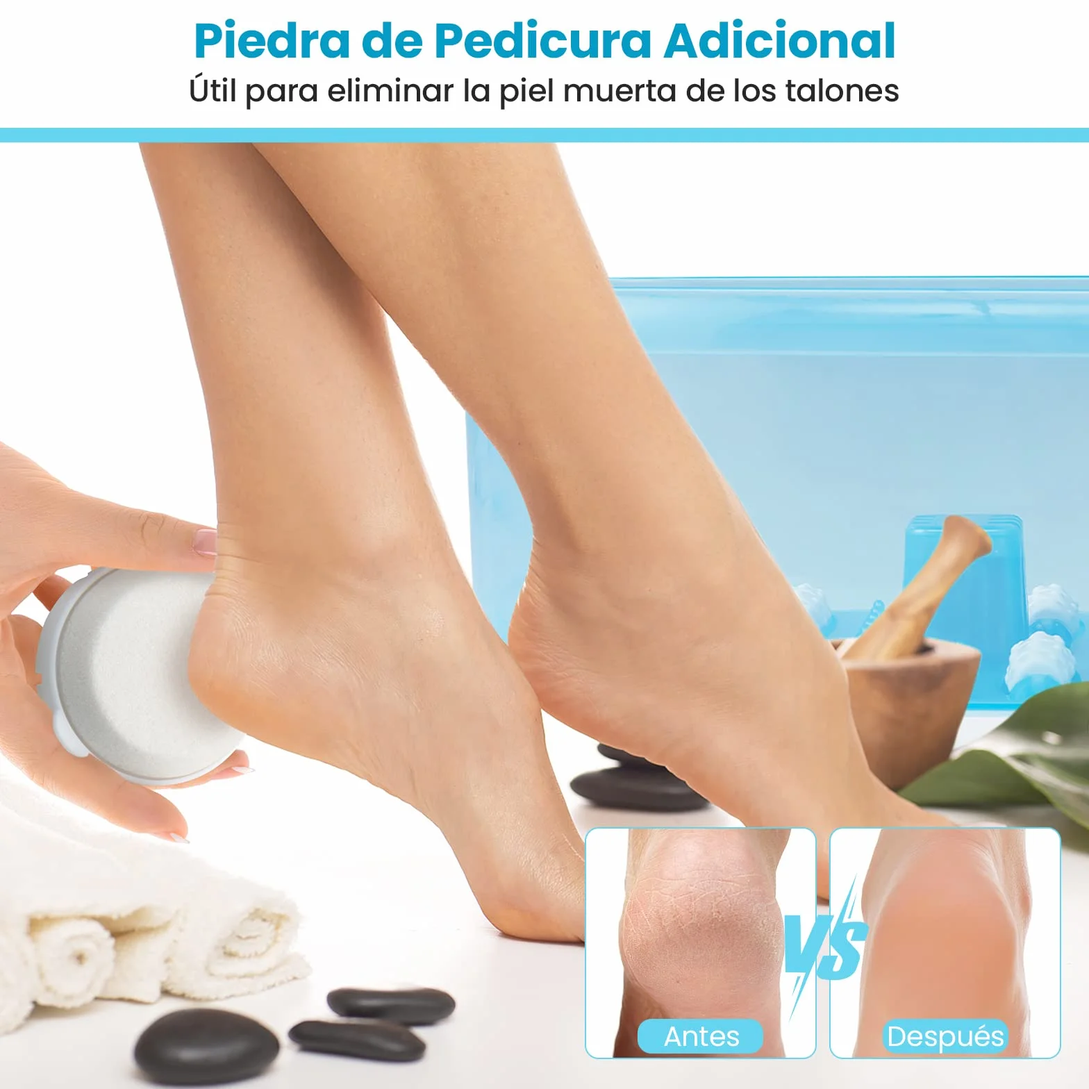 COSTWAY Masajeador de Pies con Calor, Burbujas y Vibración, Pediluvio Eléctrico Azul