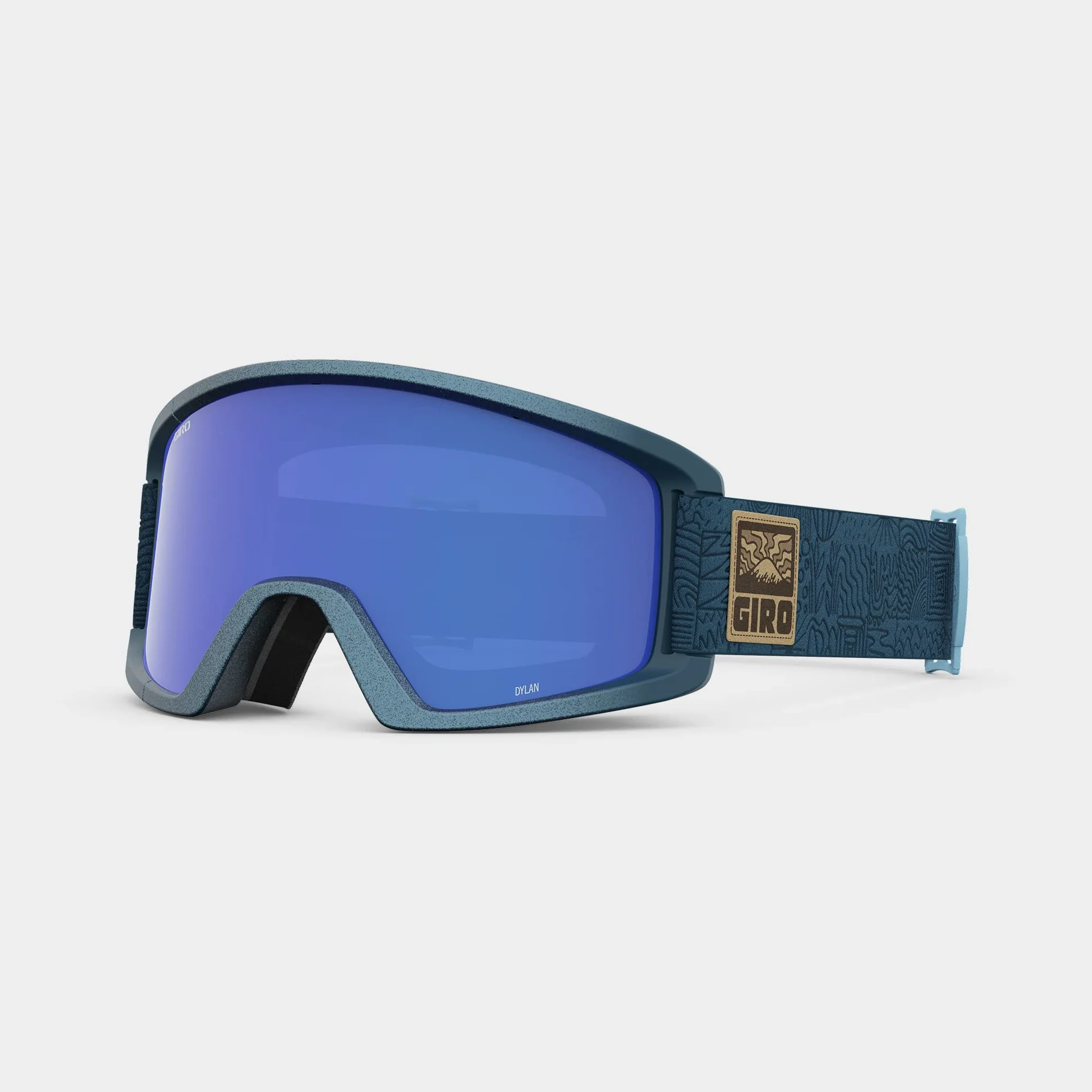 Giro Dylan - Gafas de esquí para mujeres y jóvenes, correa de rejilla de aventura azul Ano Harbor con lentes gris cobalto/amarillo