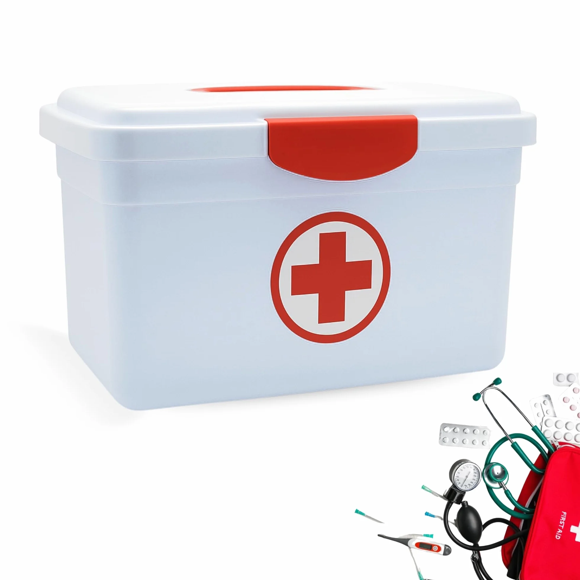 TECHZOCO Caja Medicamentos Botiquín Primeros Auxilios 8 Litros 35.5 cm