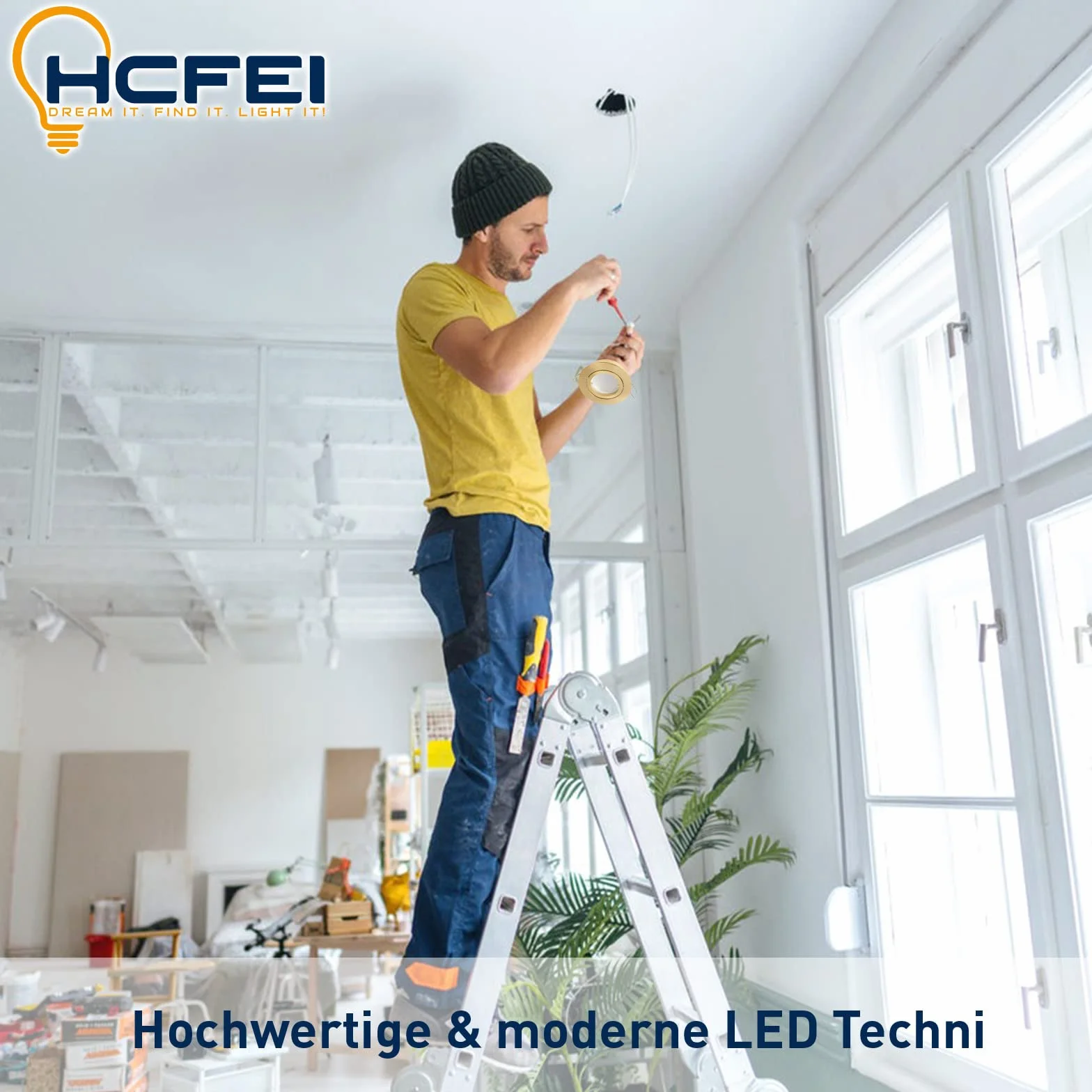 HCFEI Foco LED empotrable regulable 5W 230V 68mm blanco cálido 3000K 10 unidades