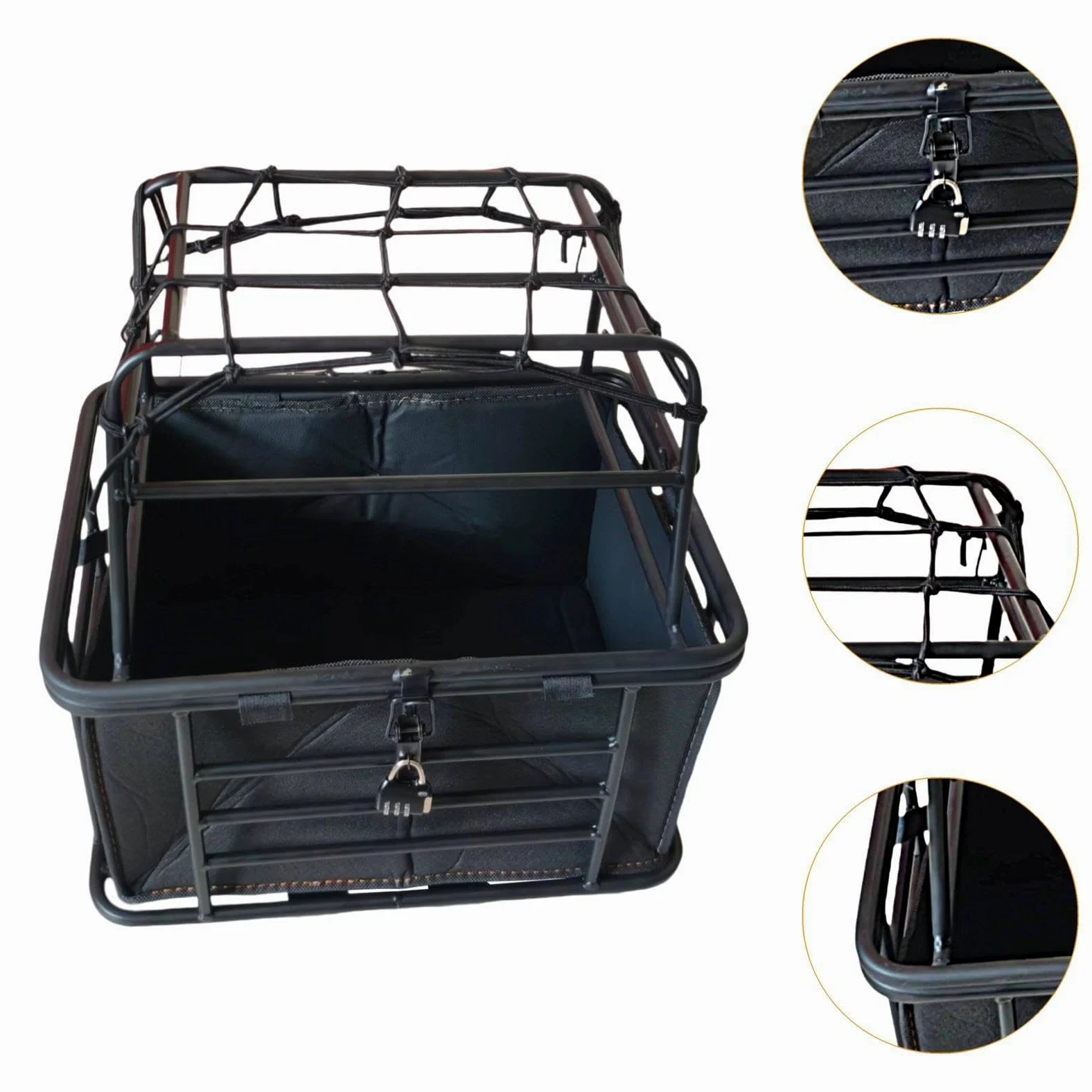Cesta para Bicicleta para Perros con Tapa, Organizador Resistente, transportín para Perros, Cesta Almacenamiento para Bicicleta, Accesorios para
