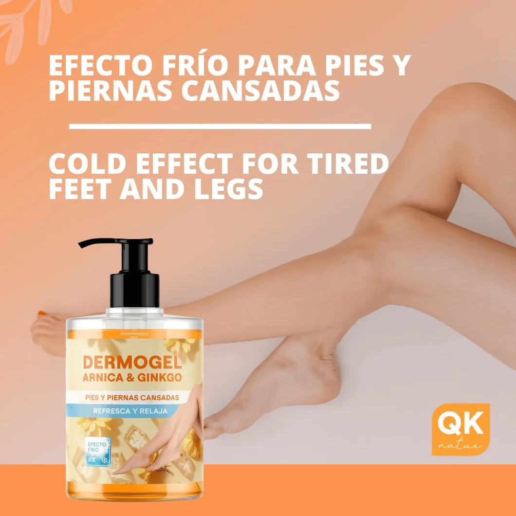 Gel piernas cansadas Árnica & Ginkgo Efecto Frío 500ml - Alivio y frescor para piernas y pies cansados