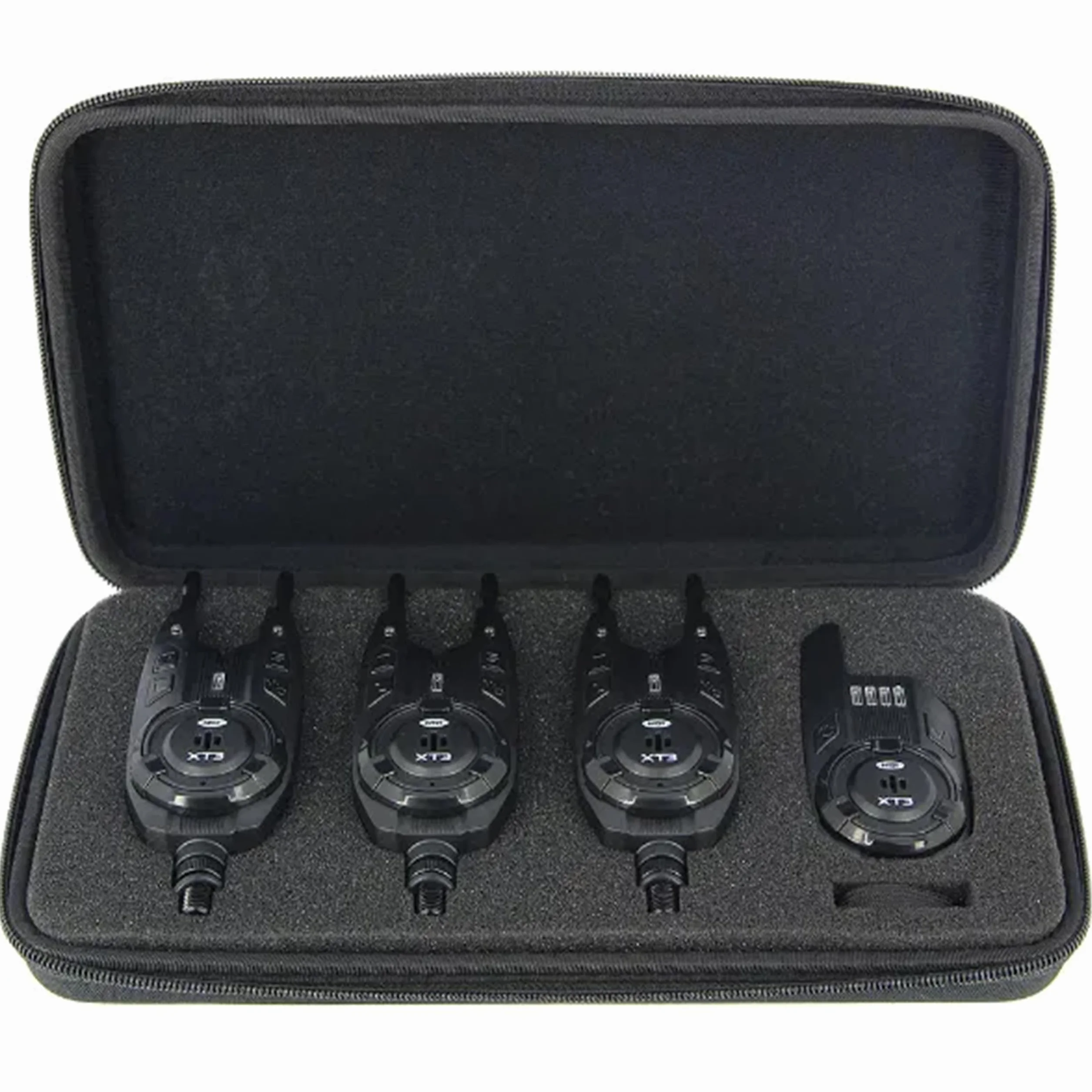 NGT XT3 - Juego de alarma inalámbrica 3+1 con receptor y funda, alarmas de pesca de carpas