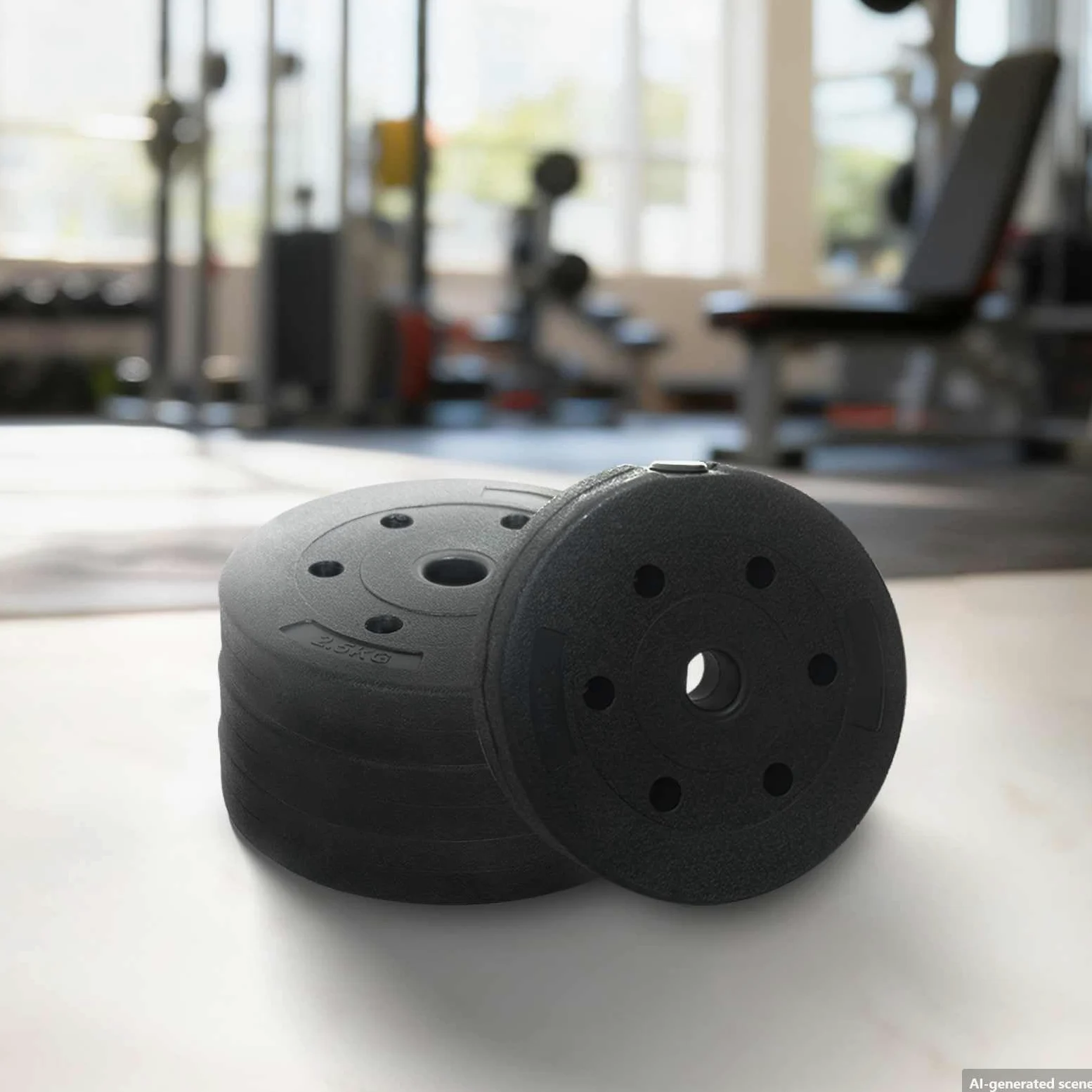 Juego de 4 discos de peso de 10 kg, cemento negro, arena de hierro con mango antideslizante para mancuernas, mancuernas, entrenamiento de fuerza, desarrollo muscular en casa y gimnasio
