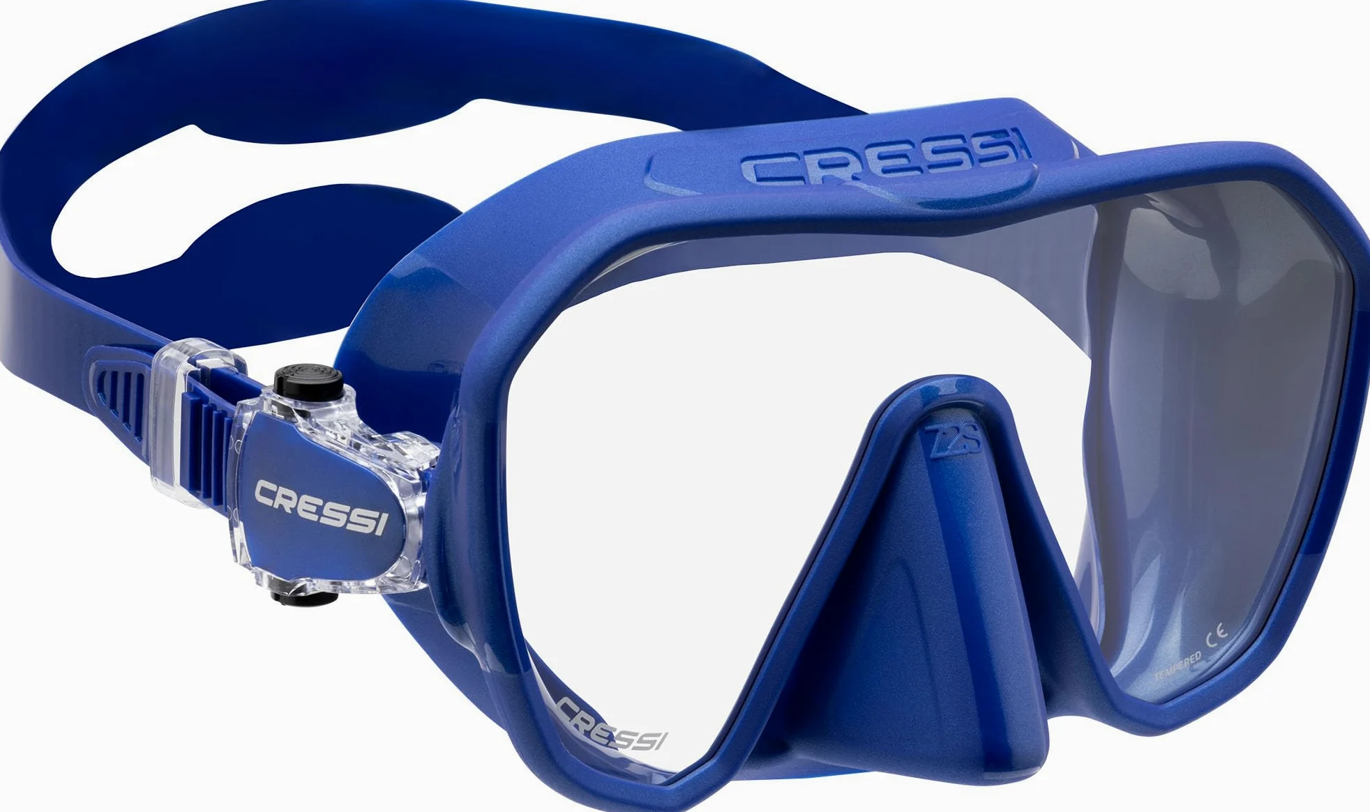 Cressi Máscara de buceo sin marco para adultos, lente mono de visión amplia, bajo volumen interno, silicona suave pura, ZS2: diseñada en Italia por Cressi