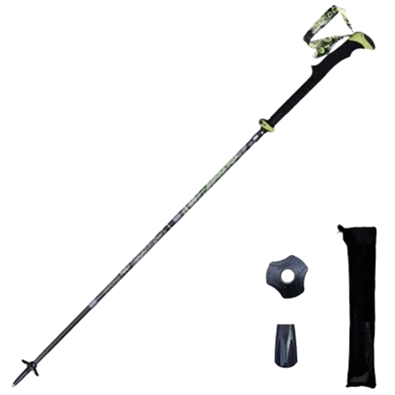 Bastón de Trekking Plegable, Ligero y de Cierre rápido, para Senderismo, Carreras, Exteriores, Fibra de Carbono, 115-135 cm