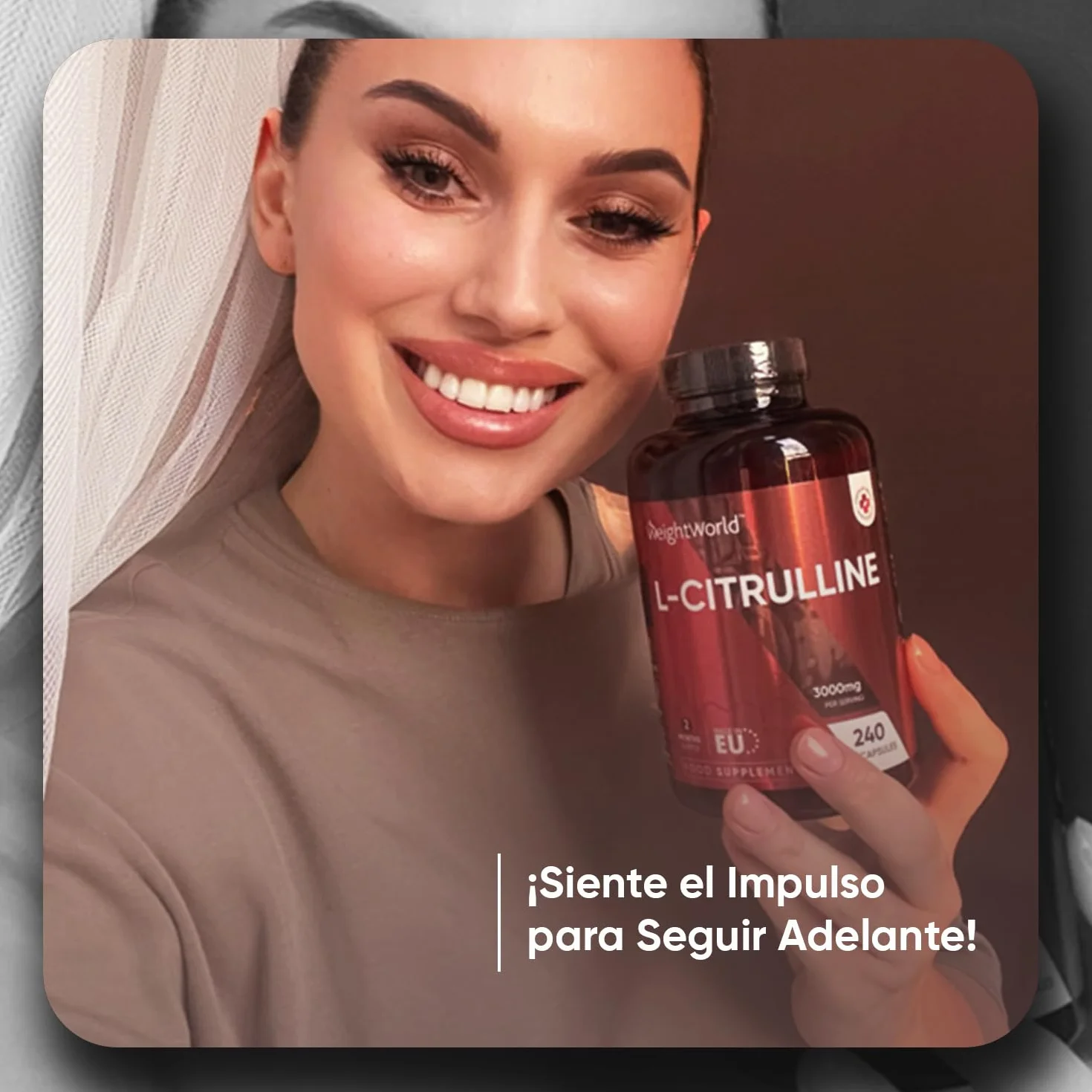 L Citrulina 3000mg 240 Cápsulas Veganas Suplemento Pre y Post Entrenamiento