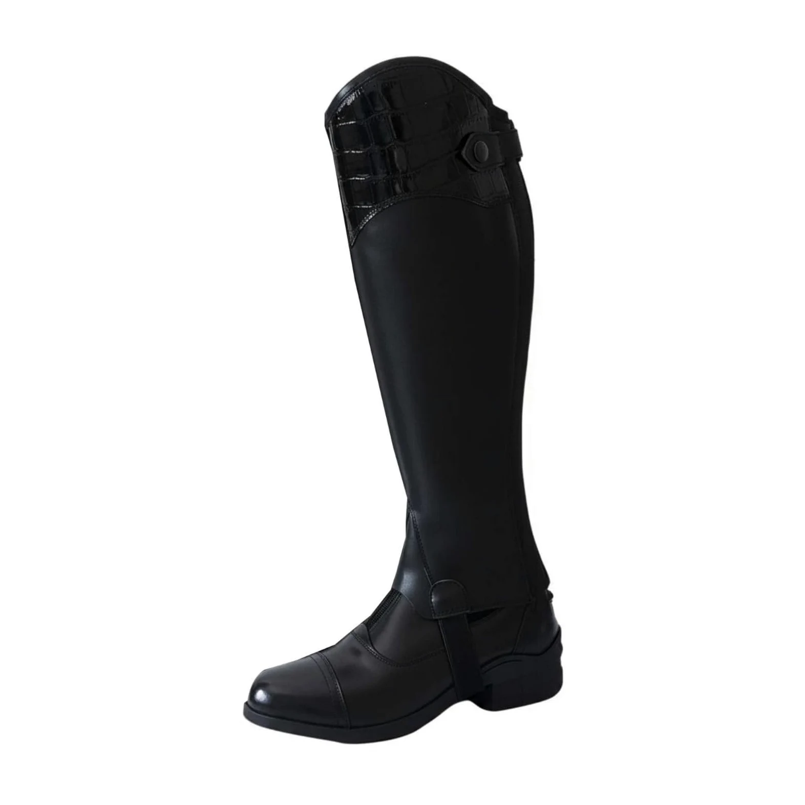 Chaparreras de Piel de Vacuno Medias Chaparreras Cuero Ajuste Cómodo Cubrebotas Ecuestres para Jinetes, Adultos, Equitación, Entrenamiento