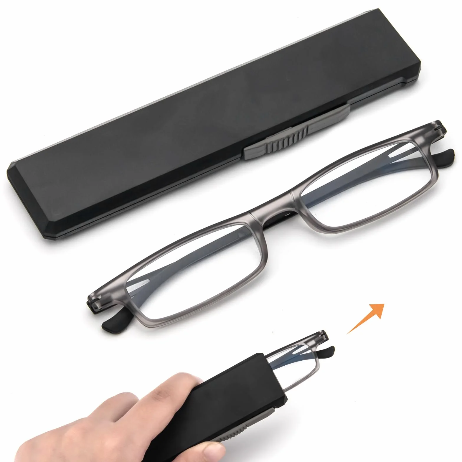 Gafas de Lectura TR90 Ultrafinas Anti Luz Azul para Hombres y Mujeres (+3.0) Negro