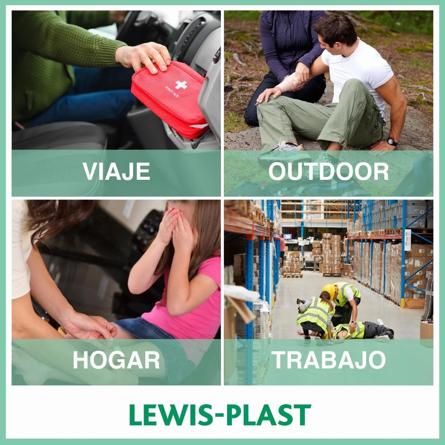 Lewis-Plast Kit Completo De Primeros Auxilios 309 Piezas De Primeros Auxilios Al Aire Libre - Kit Que Cumple Con Las Normas Europeas Para Interiores Y Actividades Al Aire Libre