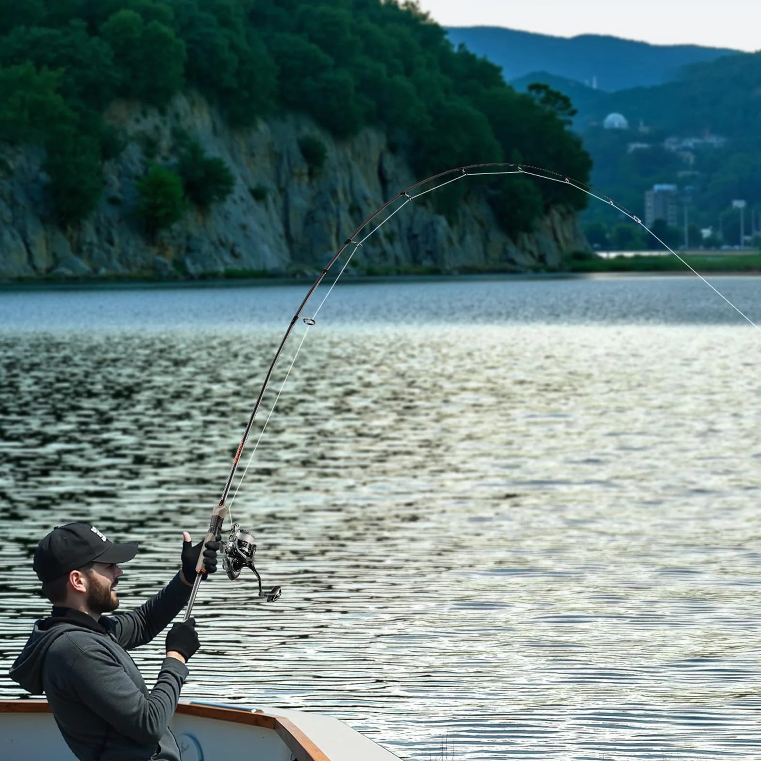 VEVOR Juego de Caña y Carrete Giratorio de Pesca, Caña de Dos Piezas de 2 m de Fibra de Vidrio y Fibra de Carbono, Rodamientos de Bolas 6+1, para Pesca en Agua Salada y Dulce, 2010 x 150 x 150 mm