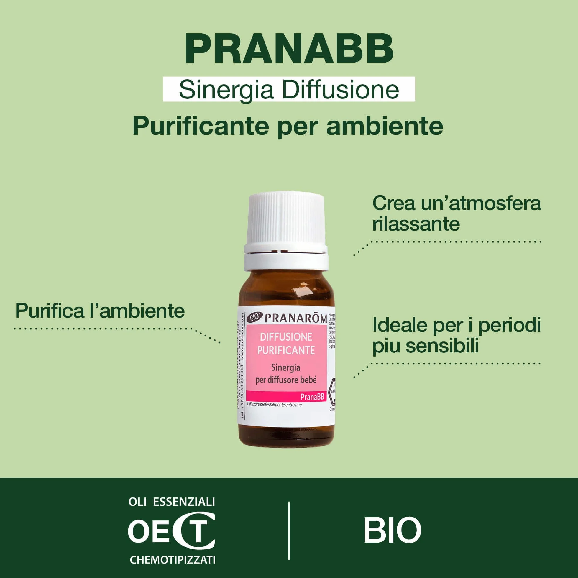 PRANARÔM PranaBB Difusión Purificante 100% BIO Olejki Eteryczne 10 ml