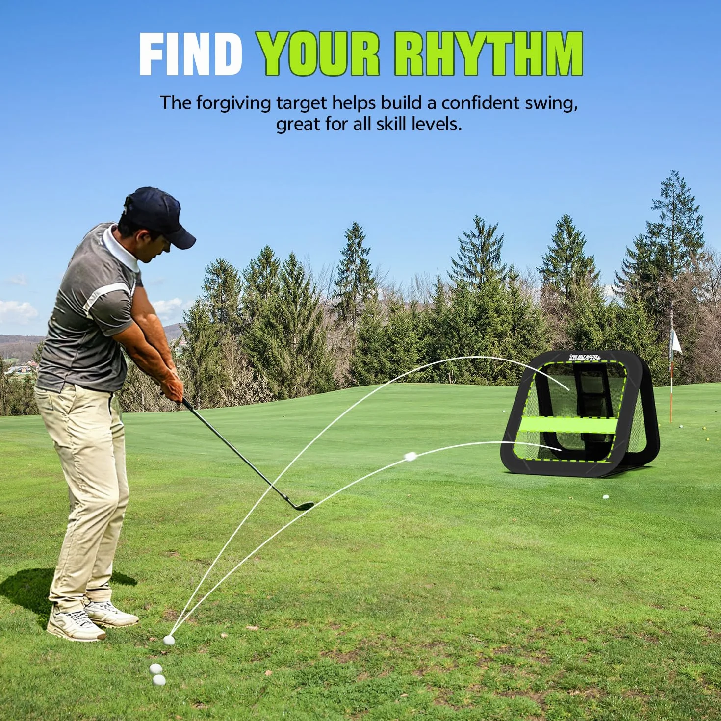 BAYINBULAK Red de práctica de Golf- Regalo de Mujer para Hombre- Conducción en el jardín- Almacenamiento Conveniente- Entrenamiento de Swing de Golf