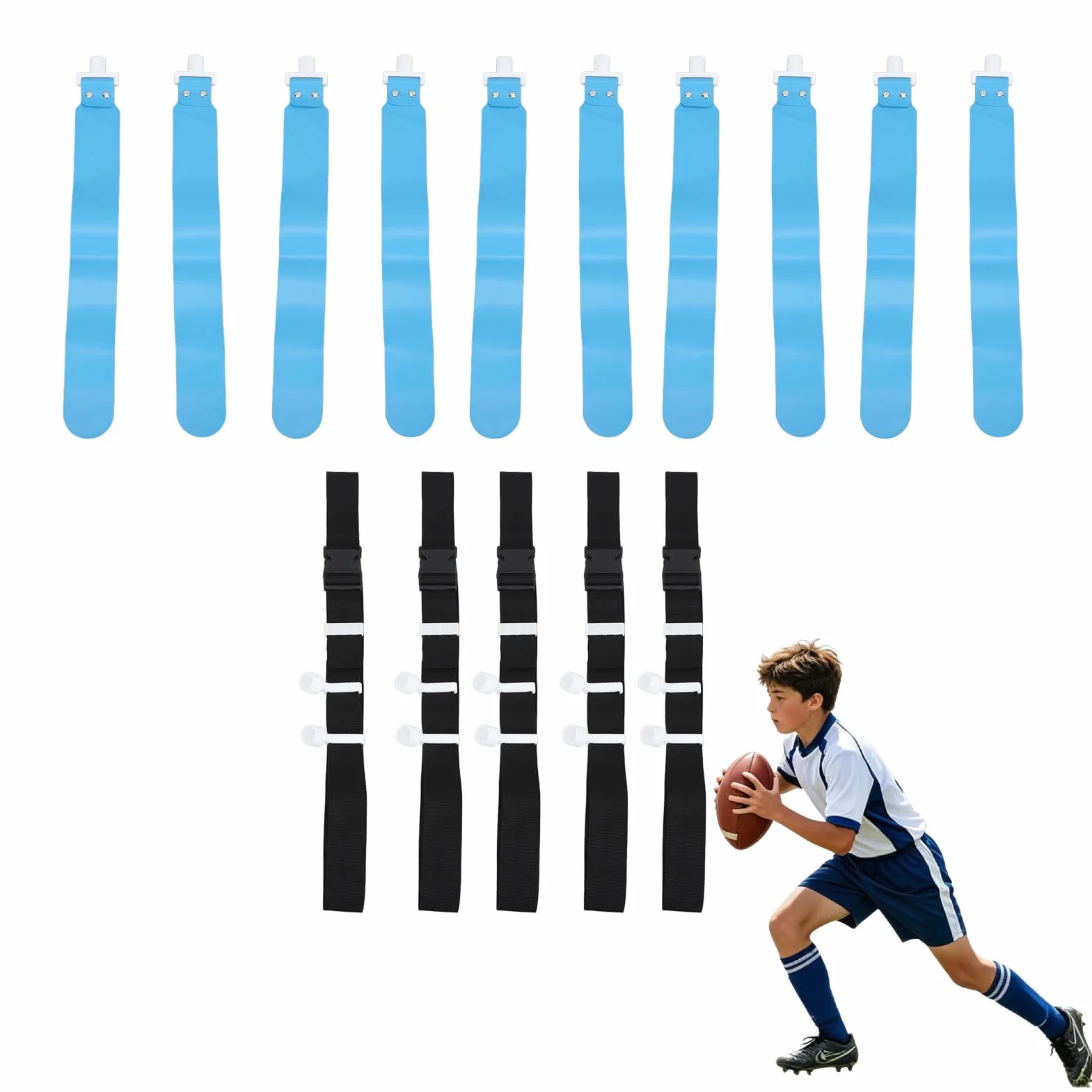 HERCHR Bandera De Cintura, 5 Piezas Cinturones De Fútbol con Bandera De PP Juego De Fútbol con Bandera Ajustable Juego Deportivo De Carrera Bandera De Cintura para Equipos De Entrenamiento