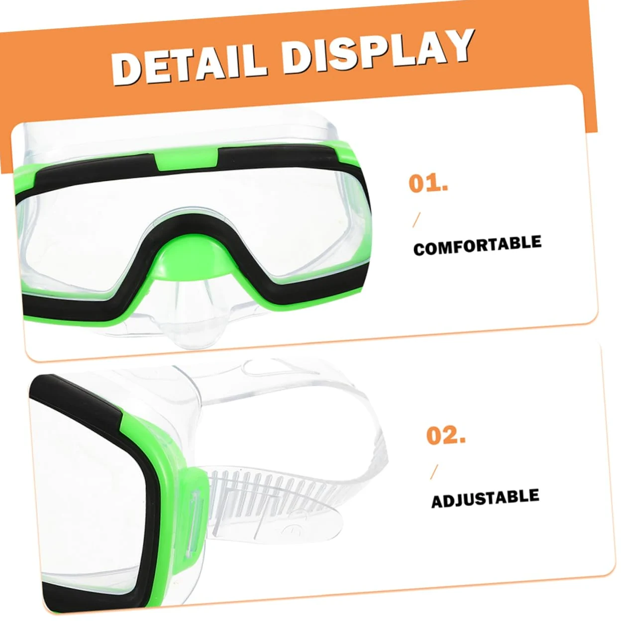 Healifty Gafas de Buceo Máscara de Snorkel para Equipo Compacto y Ligero Aletas Cortas para Nadar Snorkel para Principiantes