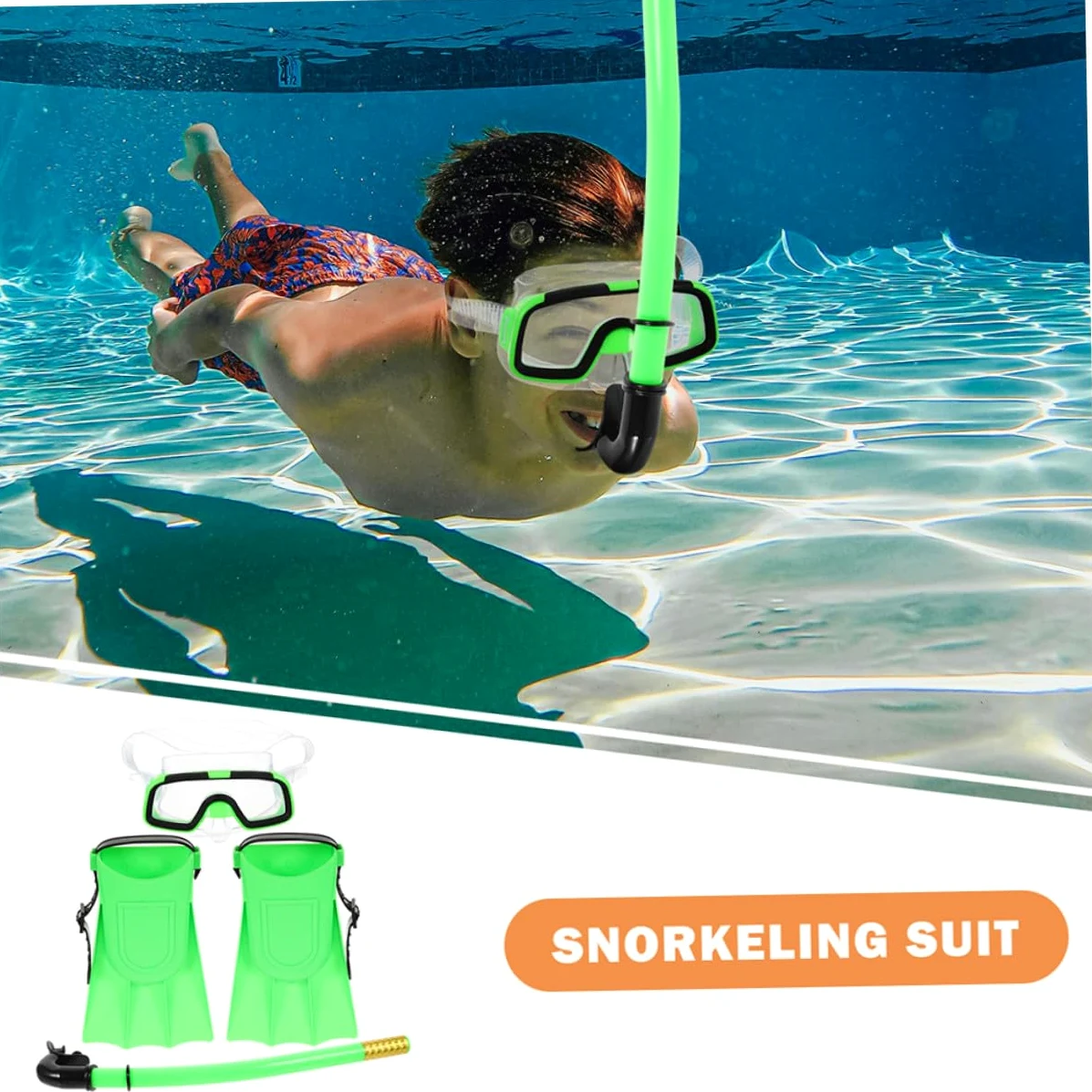 TOYANDONA Gafas De Buceo y Tubo De Snorkel Compacto y Ligero para Natación Equipo De Snorkel Duradero Aletas Cortas para Nadar para Principiantes