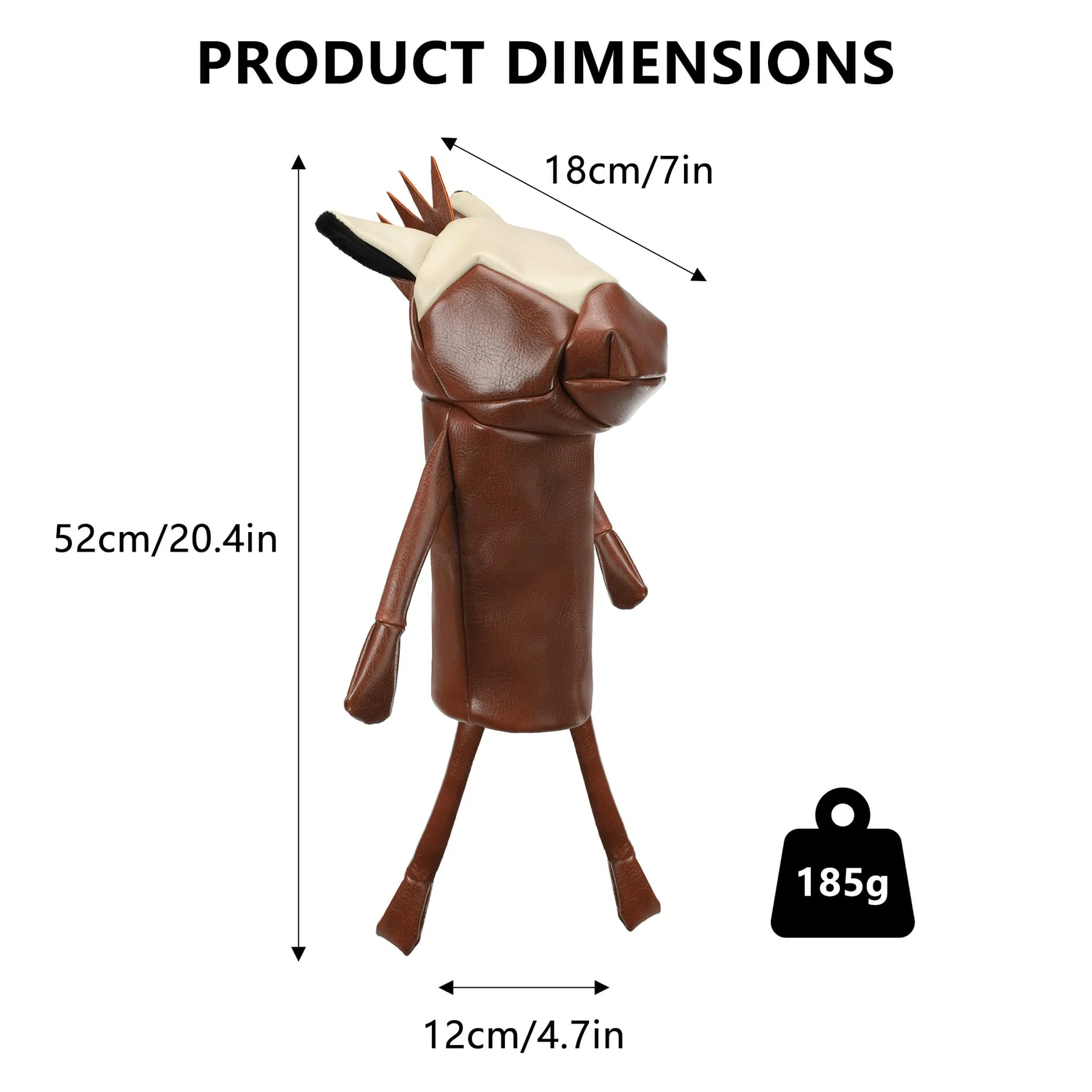 Funda para cabeza de conductor de golf para conductores de 460 cc, divertida cubierta de palo de golf de caballo, cubierta de cabeza de madera sintética con forro de felpa suave, cubierta